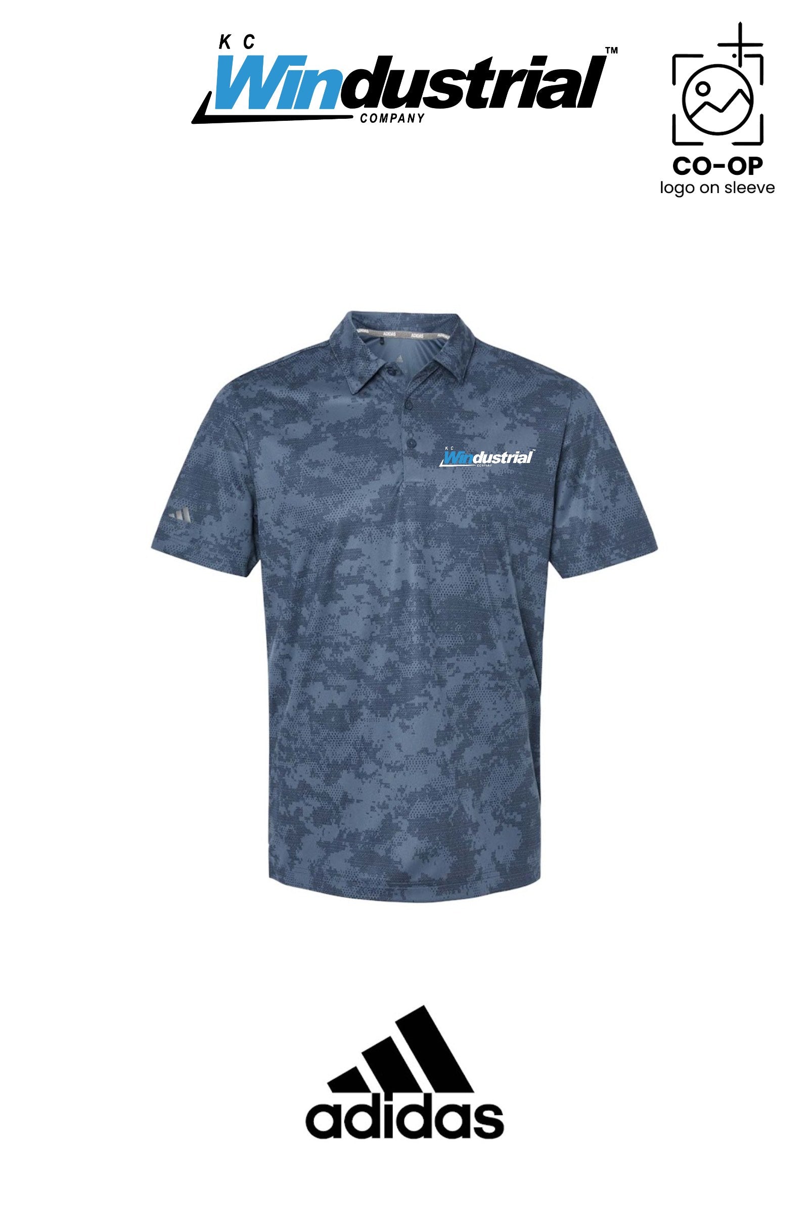 Adidas Mens All Over Camo Print Polo - KC Windustrial