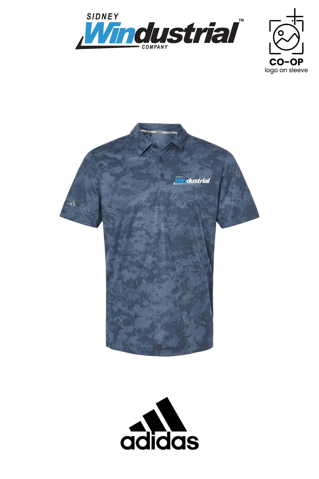 Adidas Mens All Over Camo Print Polo - Sidney Windustrial