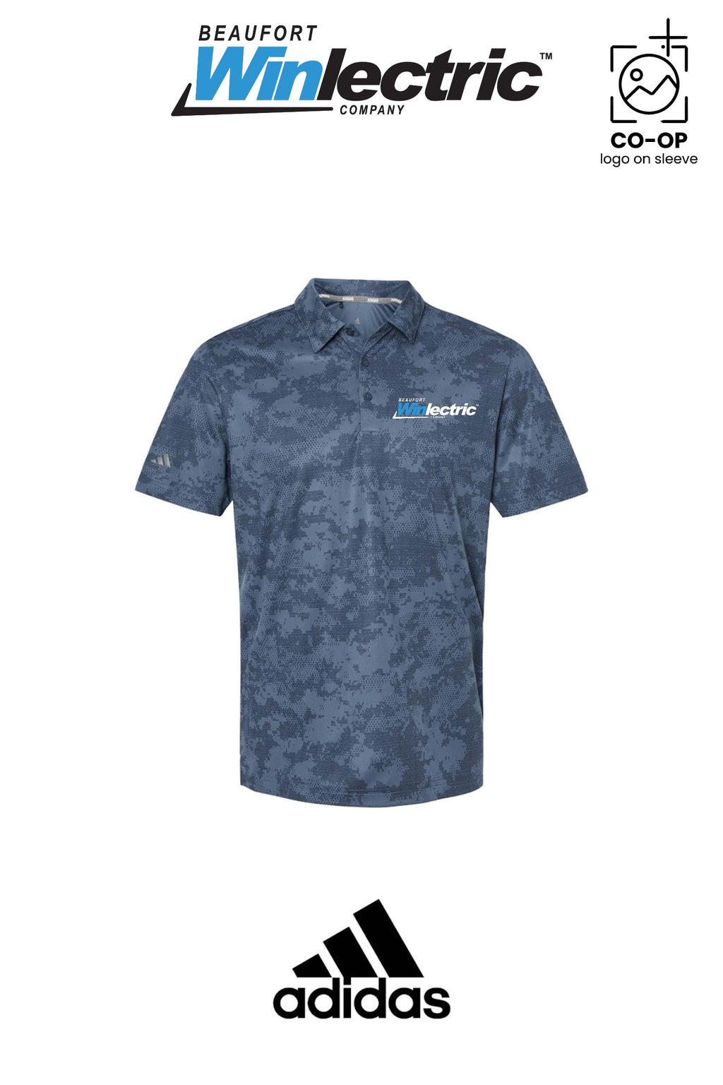 Adidas Mens All Over Camo Print Polo - Beaufort Winlectric