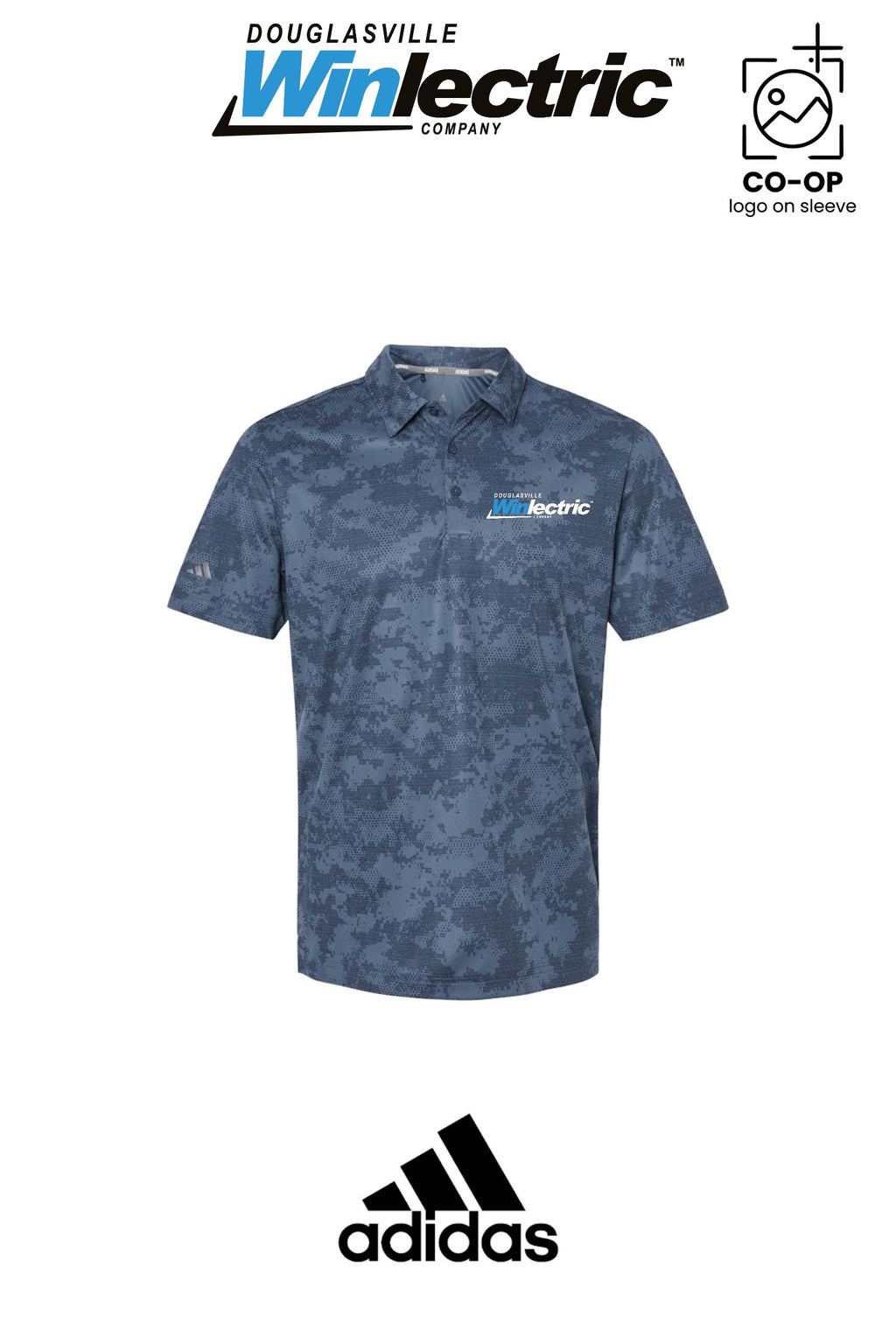 Adidas Mens All Over Camo Print Polo - Douglasville Winlectric