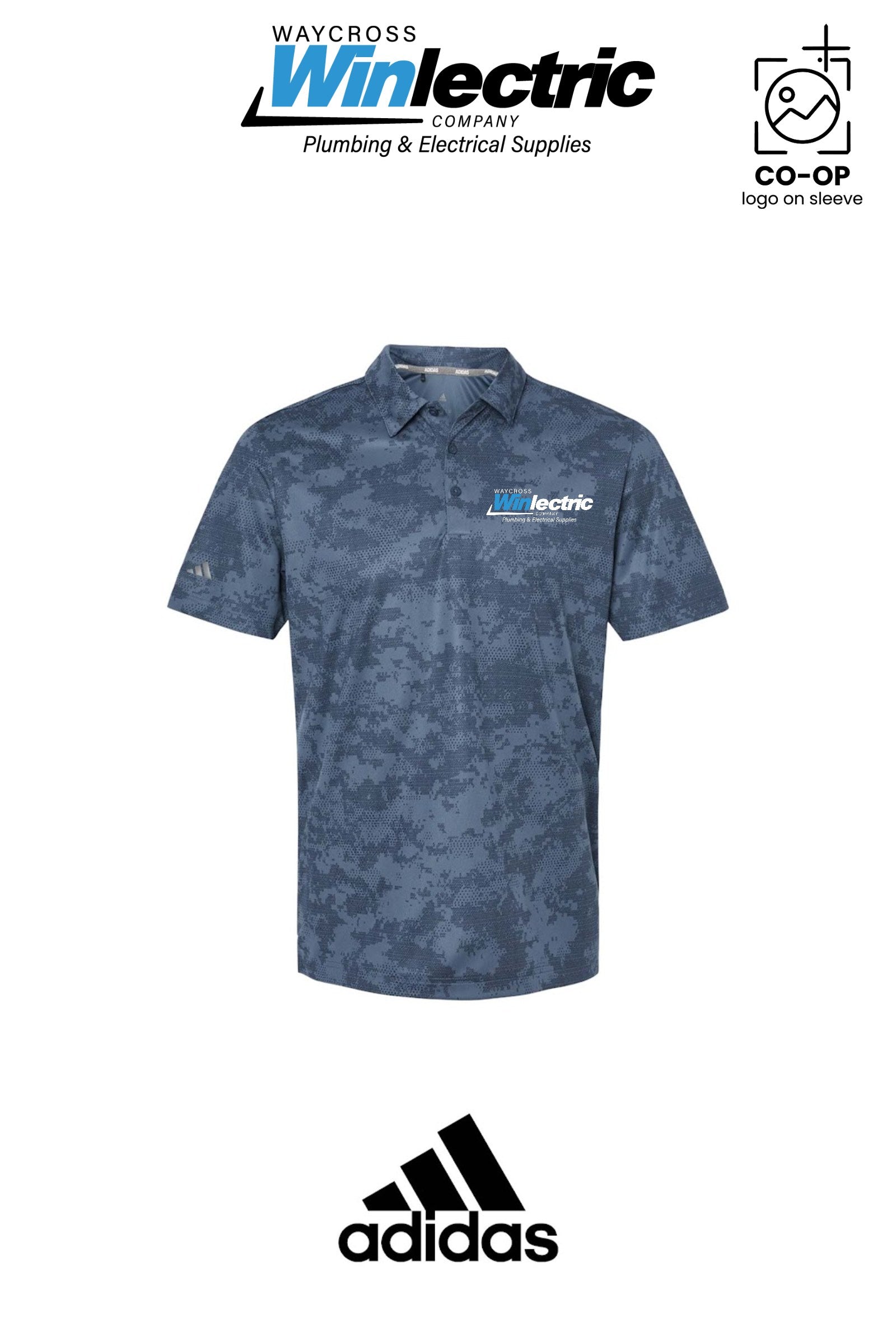 Adidas Mens All Over Camo Print Polo - Waycross Winlectric