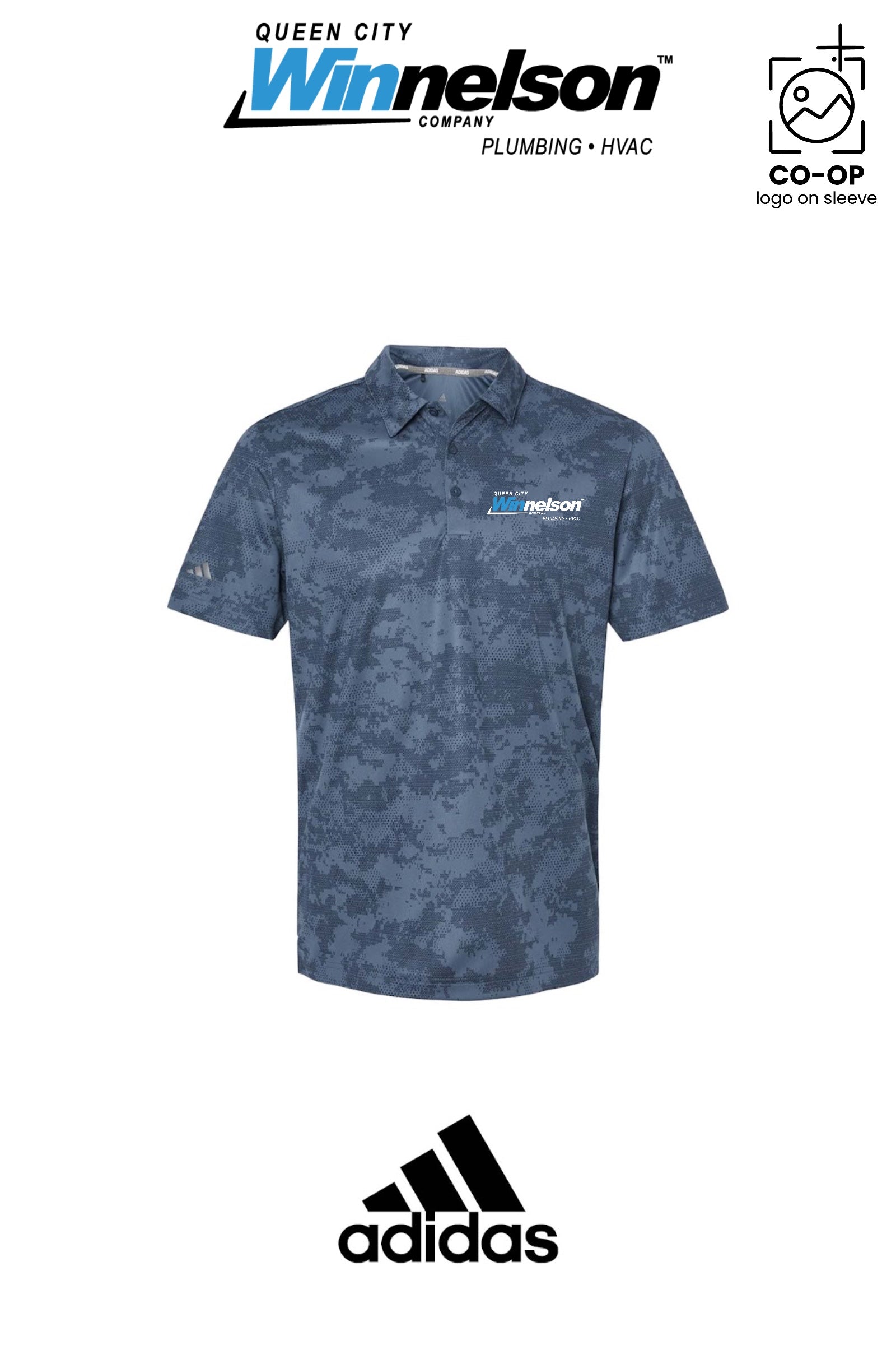 Adidas Mens All Over Camo Print Polo - Queen City Winnelson