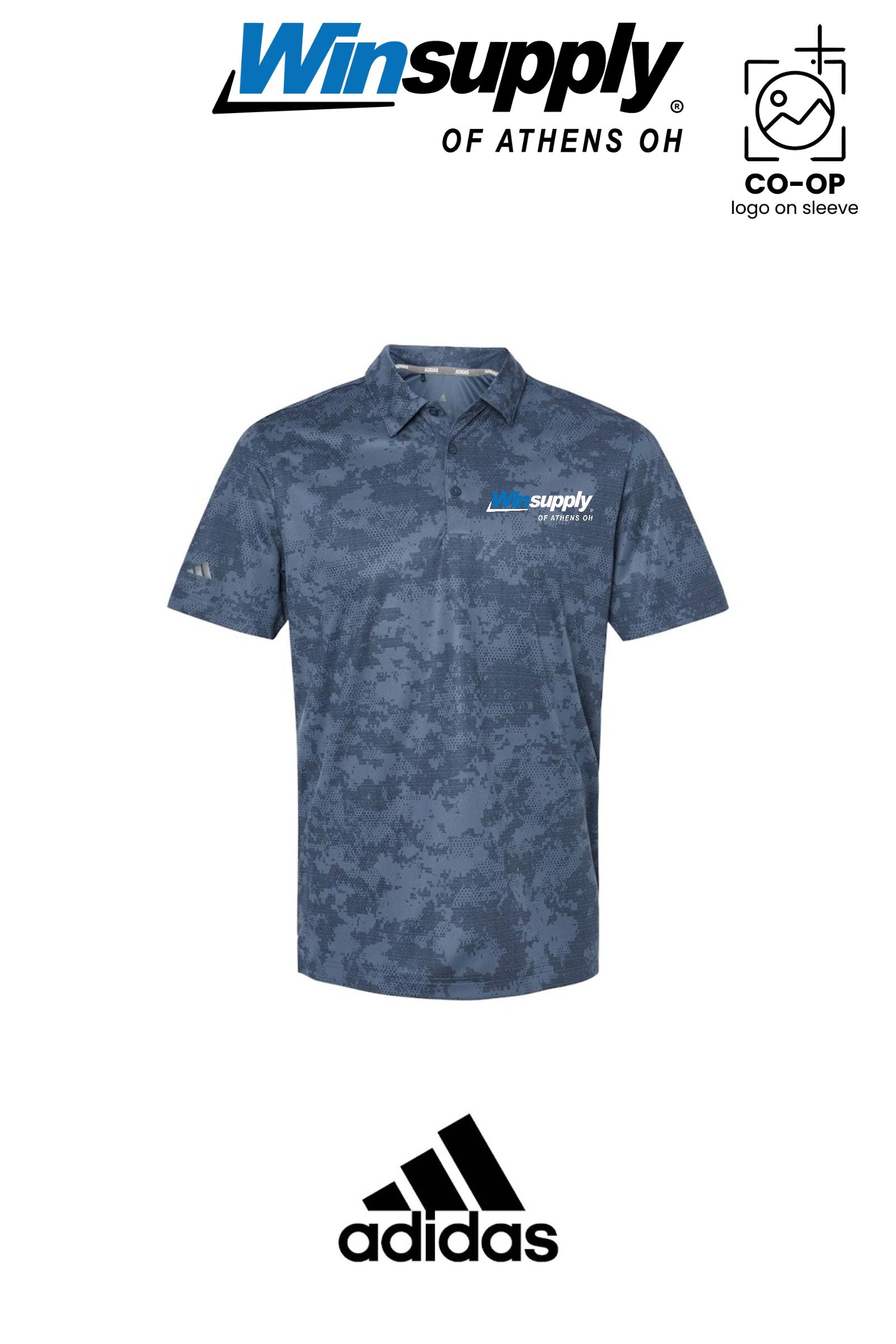 Adidas Mens All Over Camo Print Polo - Winsupply of Athens OH
