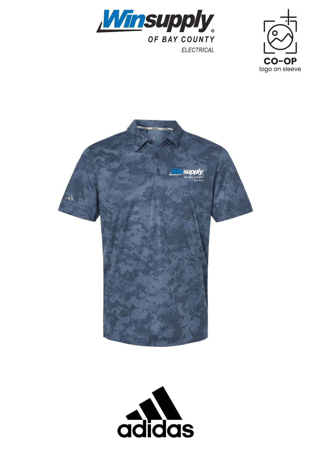 Adidas Mens All Over Camo Print Polo - Winsupply Bay County FL