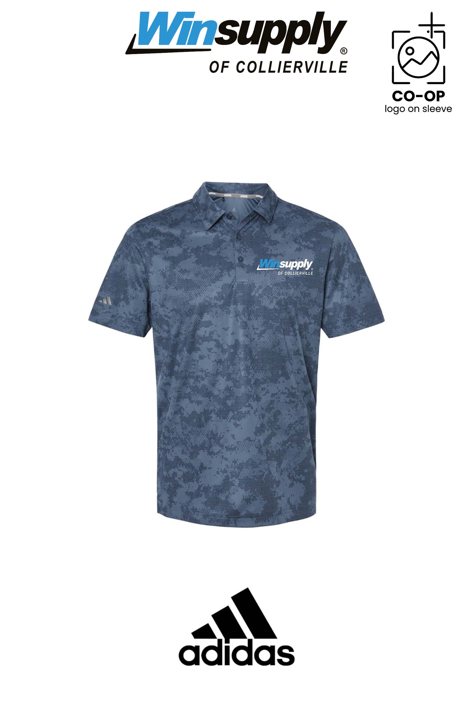 Adidas Mens All Over Camo Print Polo - Winston Salem Noland