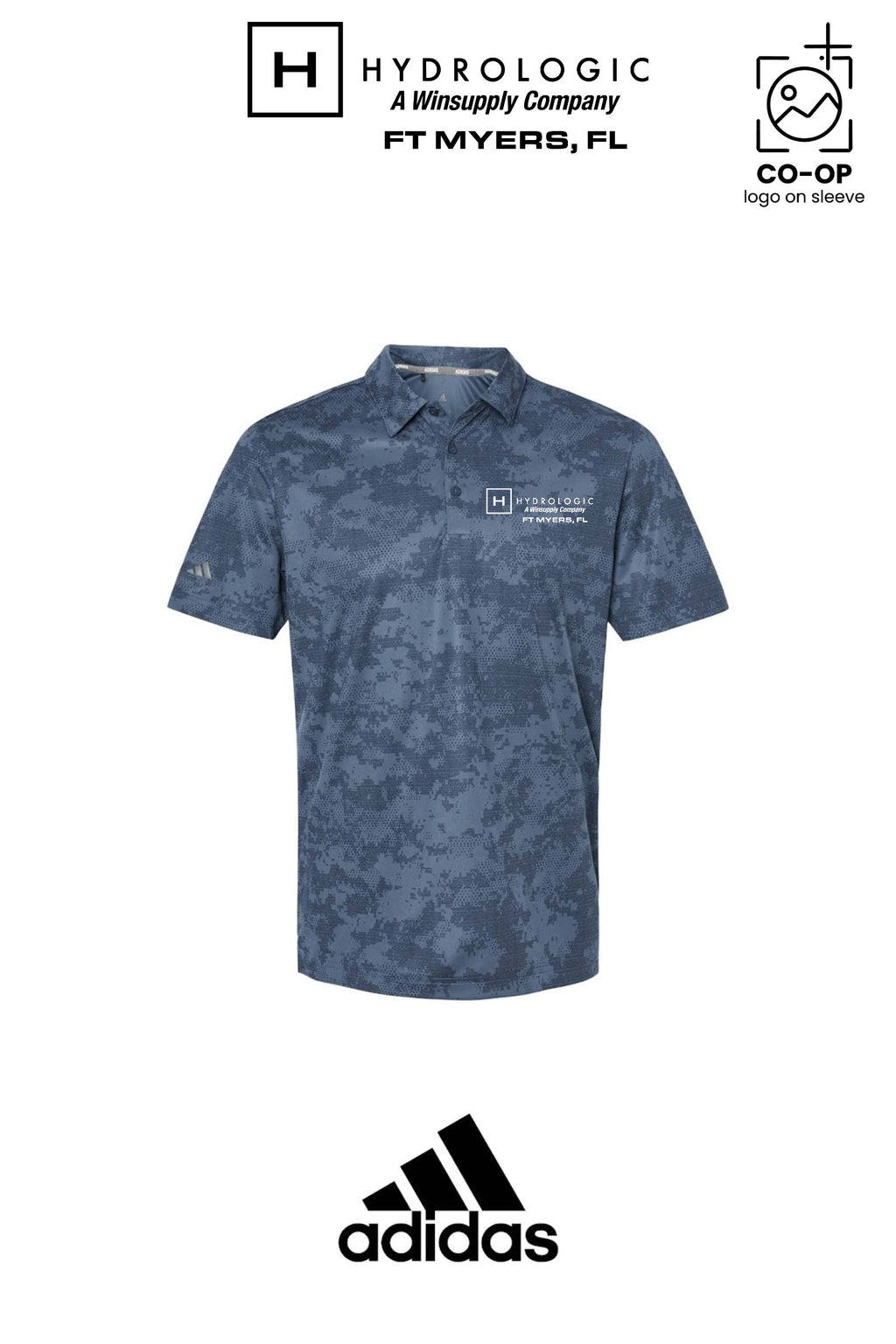 Adidas Mens All Over Camo Print Polo - Winsupply Ft Myers FL Co.