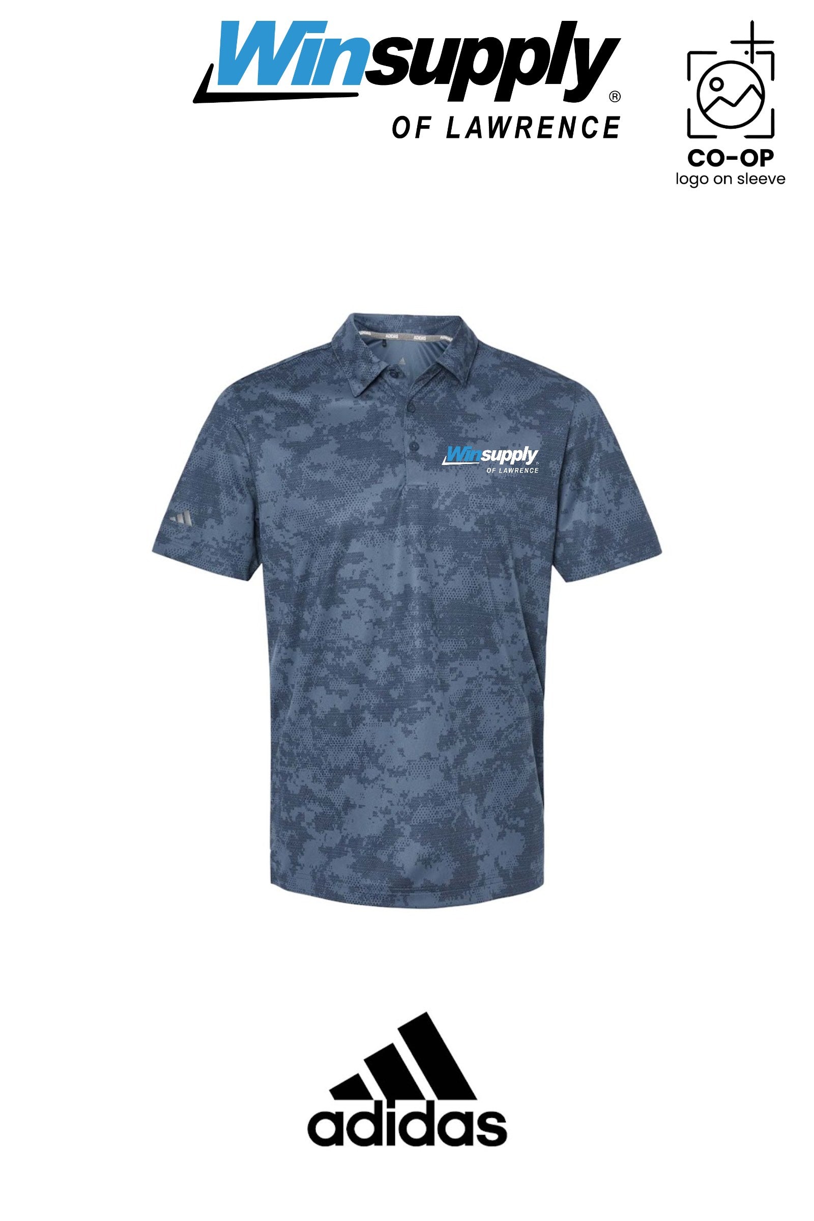 Adidas Mens All Over Camo Print Polo - Winsupply of Lawrence
