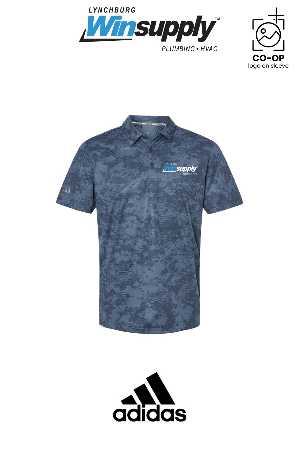 Adidas Mens All Over Camo Print Polo - Lynchburg Winsupply