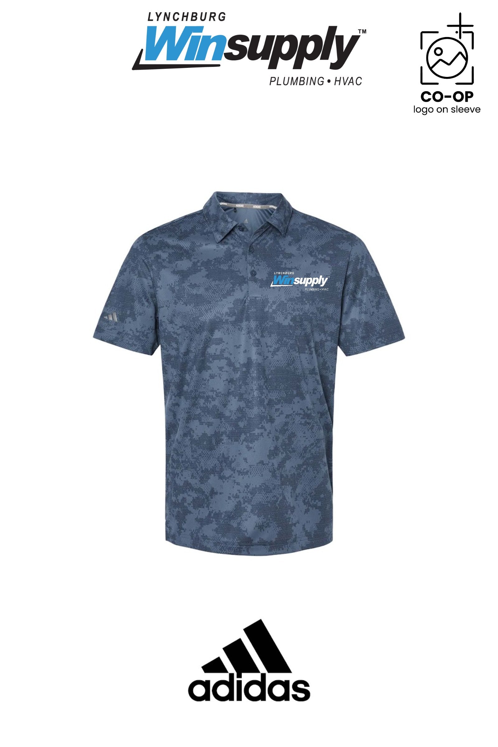 Adidas Mens All Over Camo Print Polo - Lynchburg Winsupply