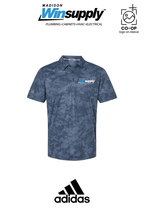 Adidas Mens All Over Camo Print Polo - Madison Winsupply