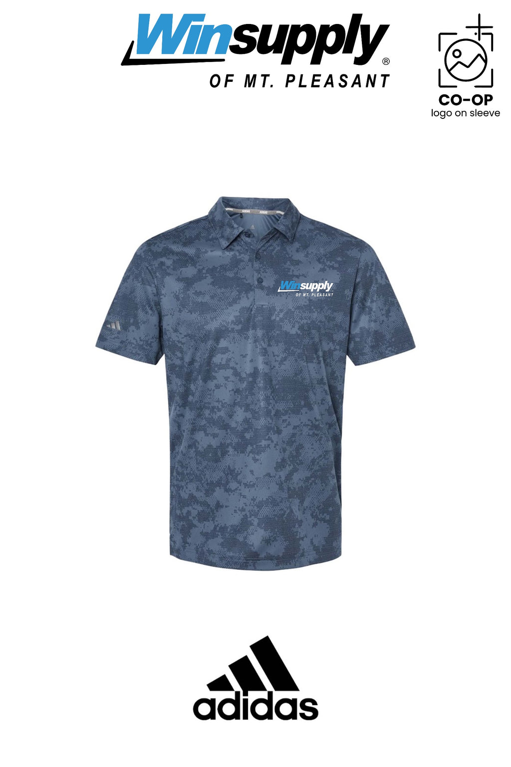 Adidas Mens All Over Camo Print Polo - Winsupply of Mt. Pleasant