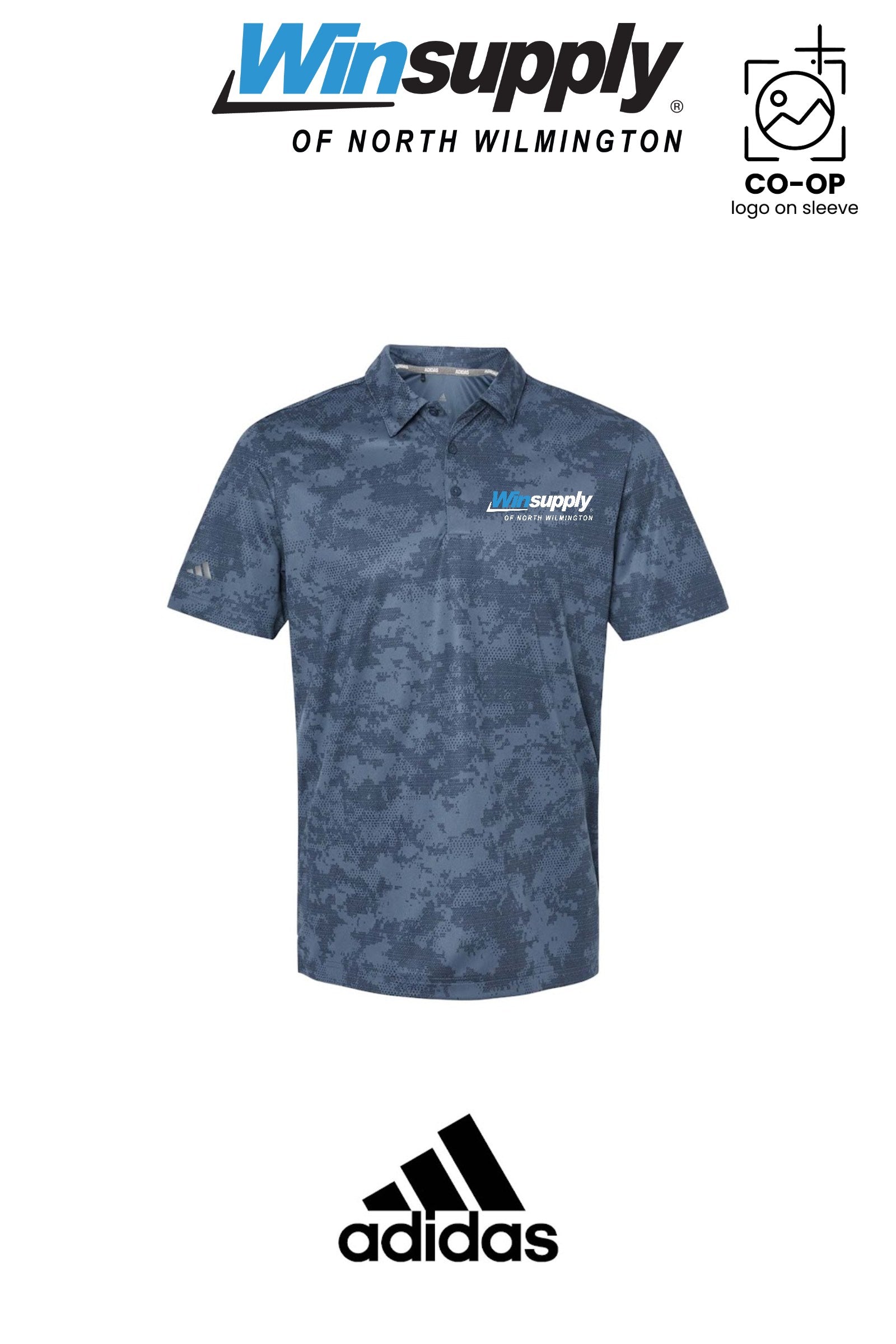 Adidas Mens All Over Camo Print Polo - Winsupply N Wilmington NC