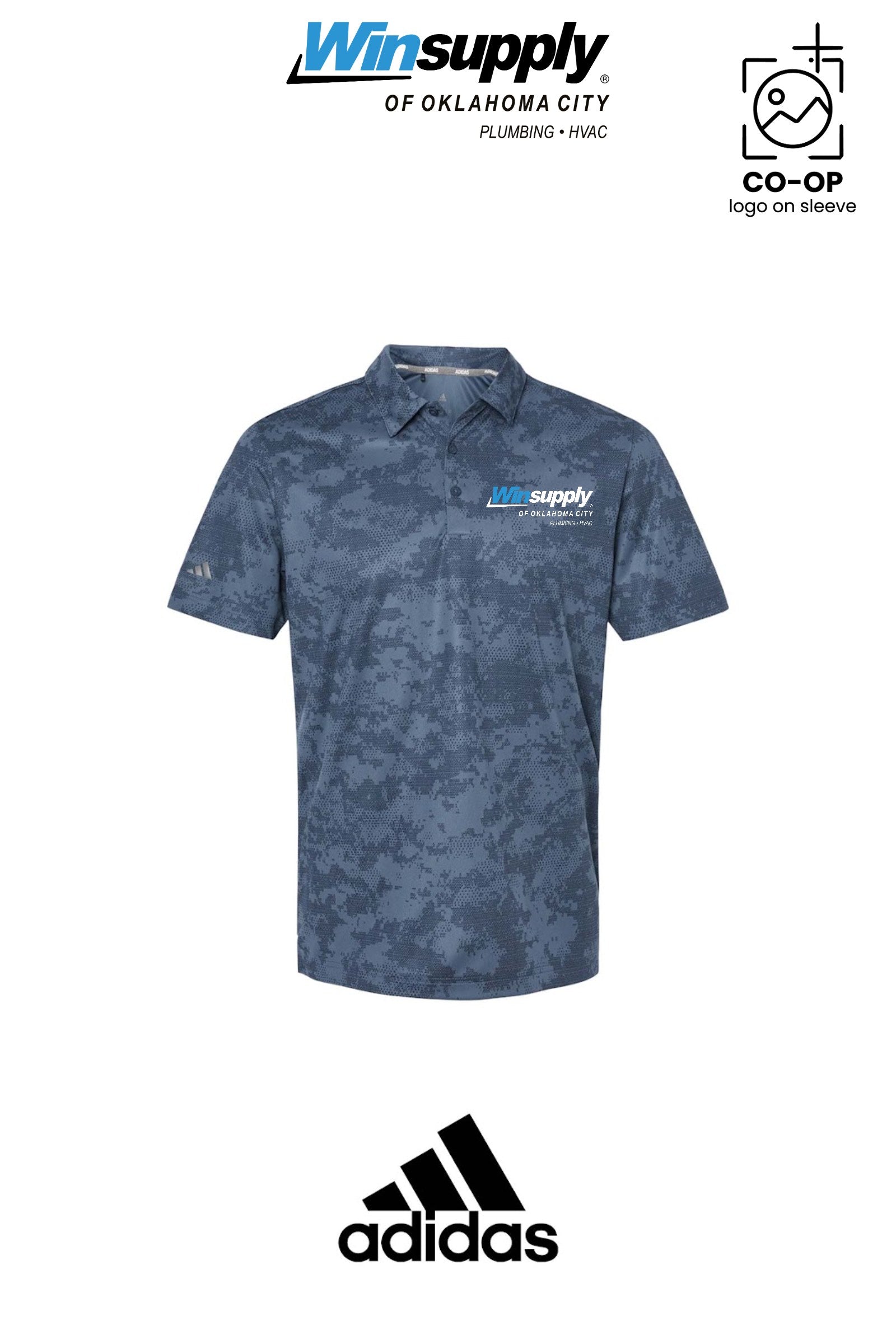 Adidas Mens All Over Camo Print Polo - Winsupply of Oklahoma City