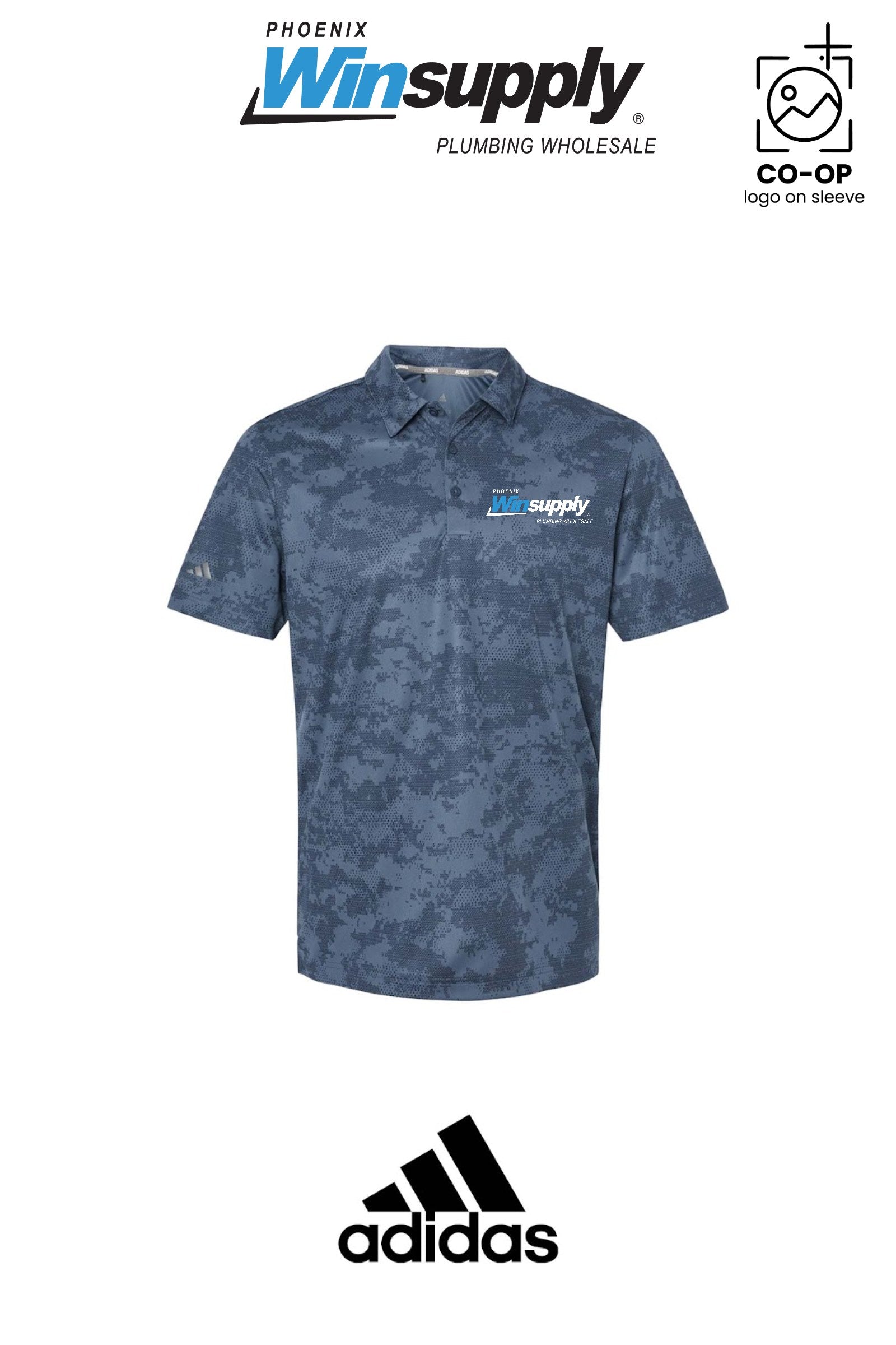 Adidas Mens All Over Camo Print Polo - Phoenix Winsupply
