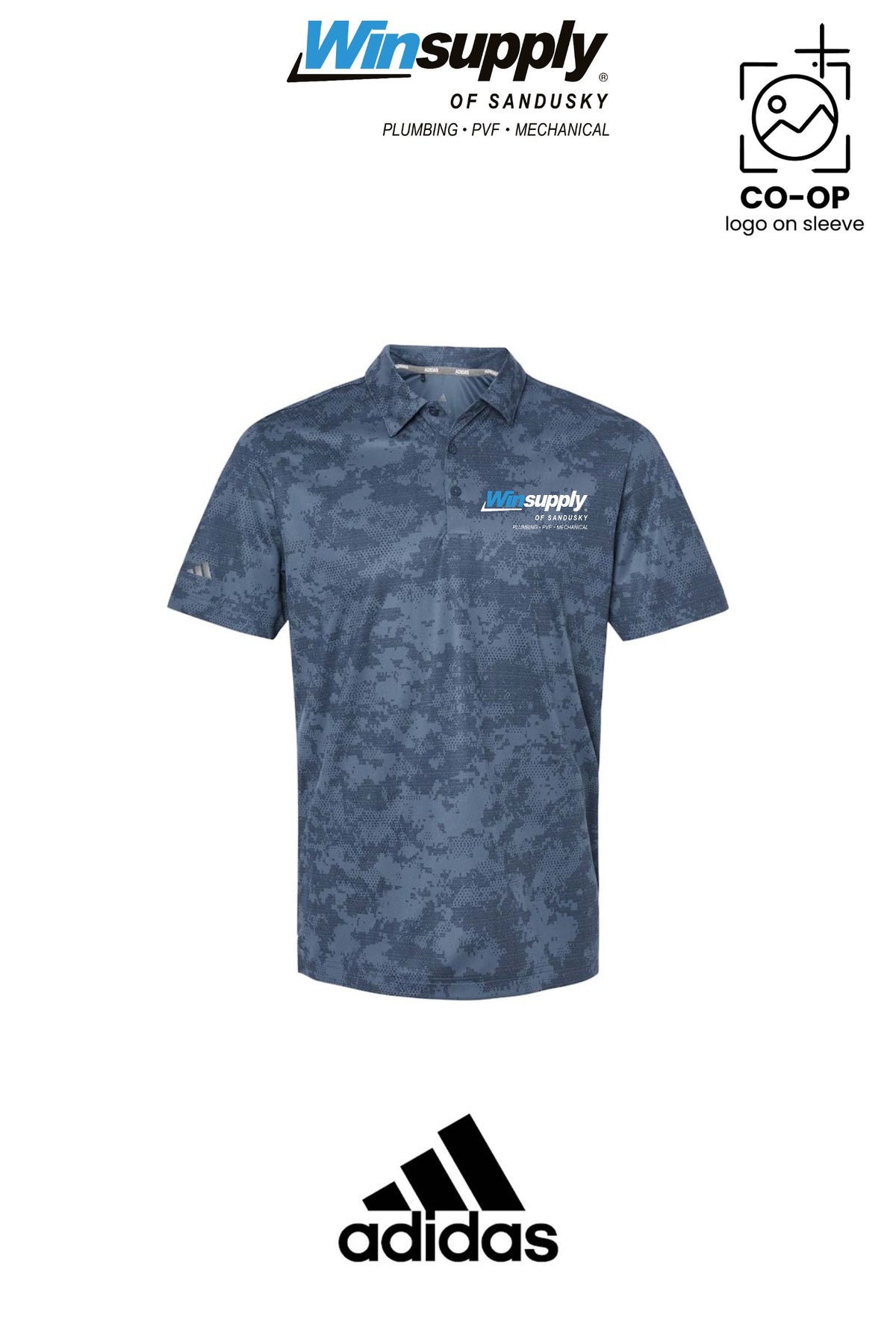 Adidas Mens All Over Camo Print Polo - Winsupply of Sandusky