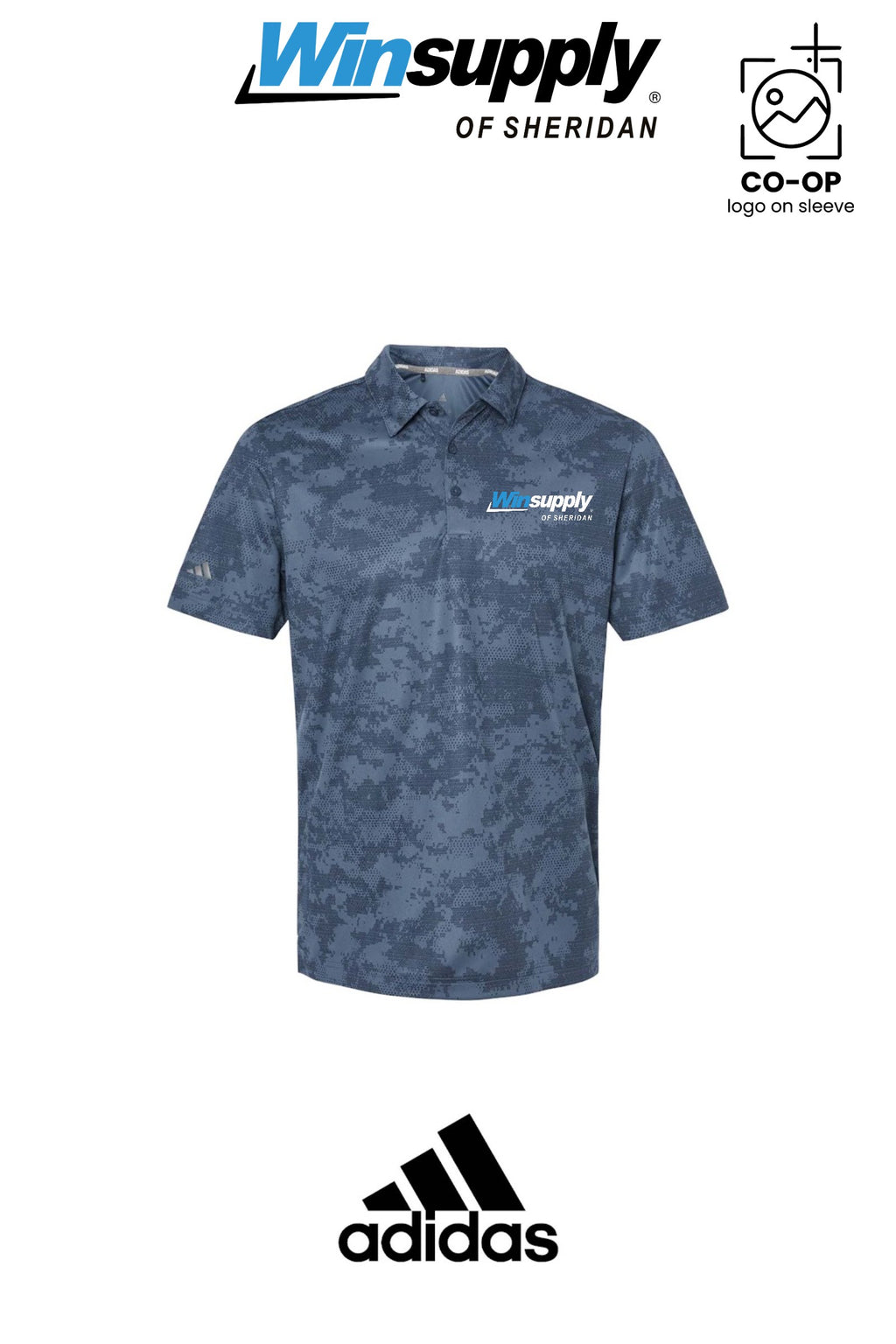 Adidas Mens All Over Camo Print Polo - Winsupply of Sheridan