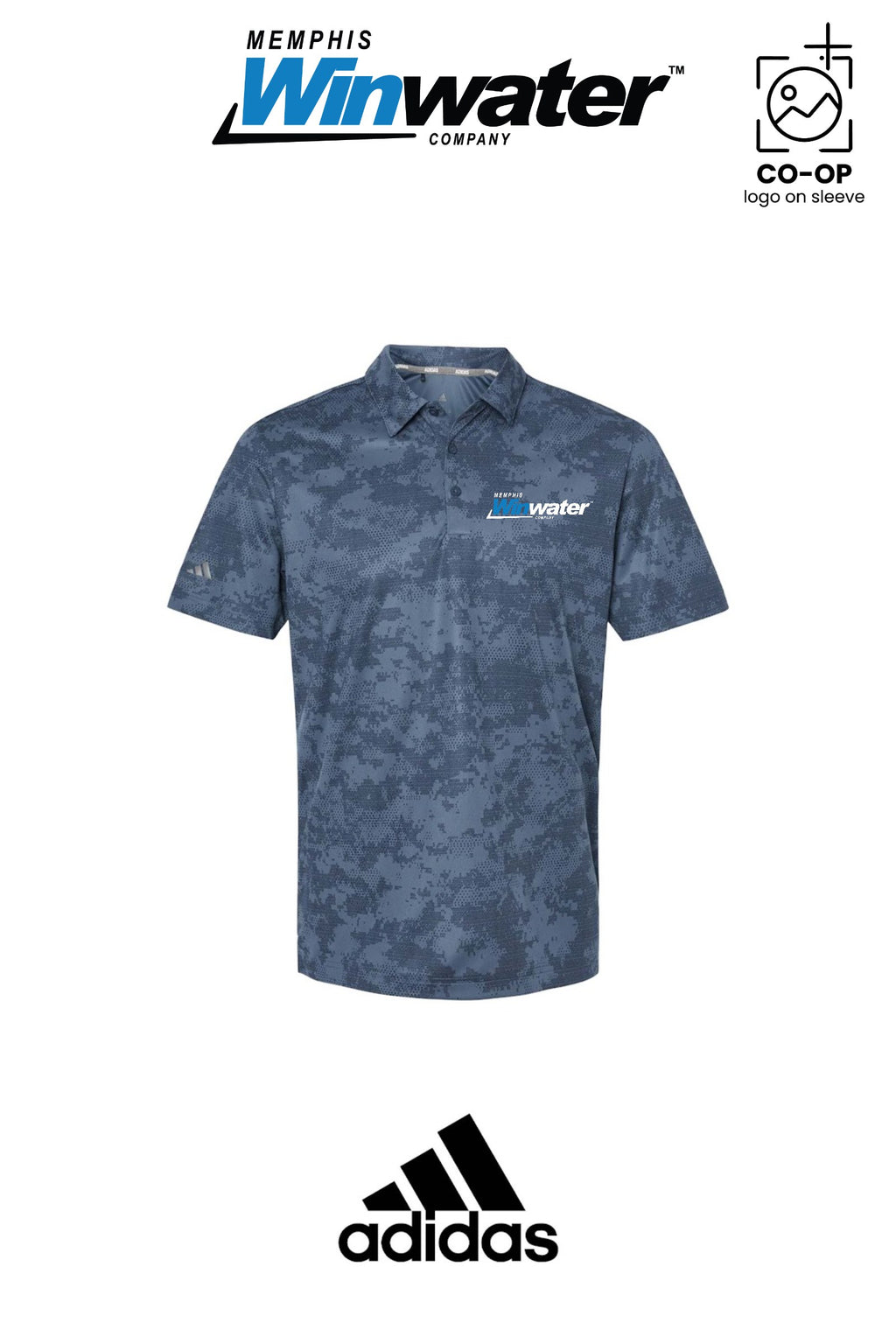 Adidas Mens All Over Camo Print Polo - Memphis Winwater