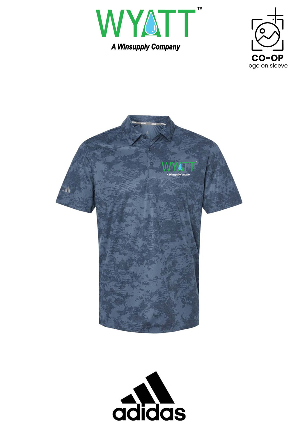 Adidas Mens All Over Camo Print Polo - Wyatt Irrigation of Santa Rosa