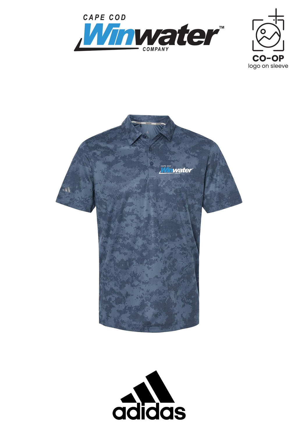 Adidas Mens All Over Camo Print Polo - Winwater Cape Cod