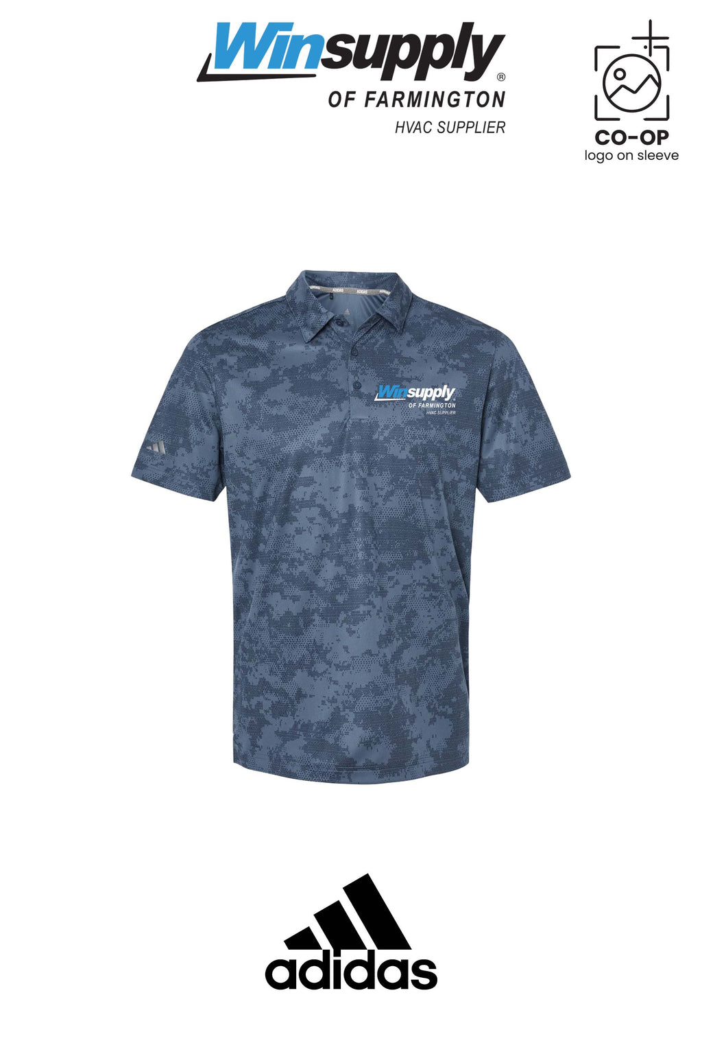 Adidas Mens All Over Camo Print Polo - Winsupply of Farmington