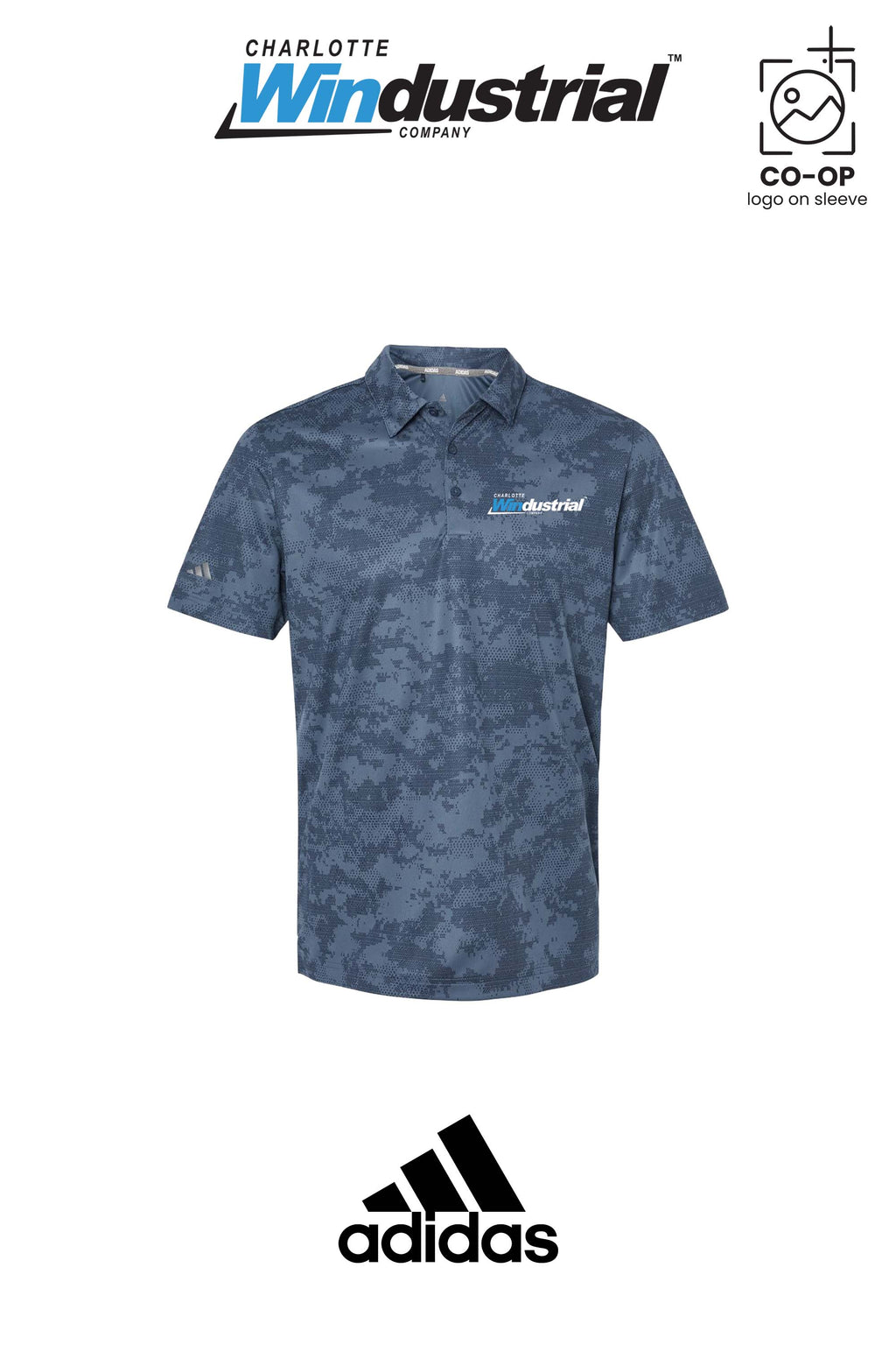 Adidas Mens All Over Camo Print Polo - Charlotte Windustrial