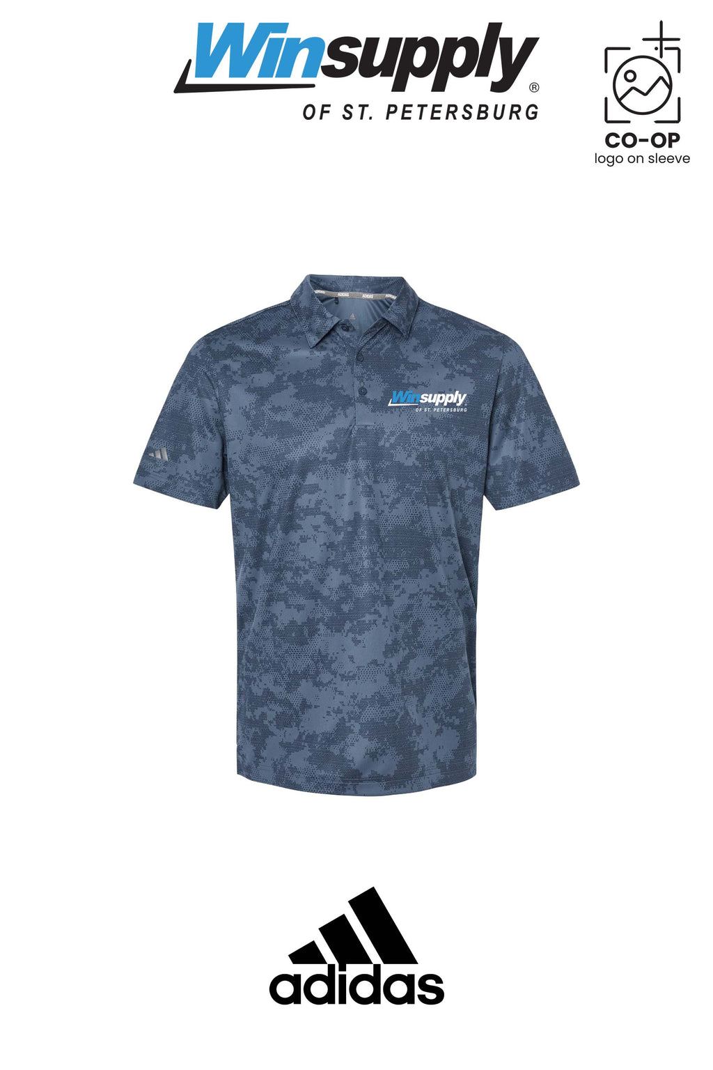 Adidas Mens All Over Camo Print Polo - Winsupply of St. Petersburg