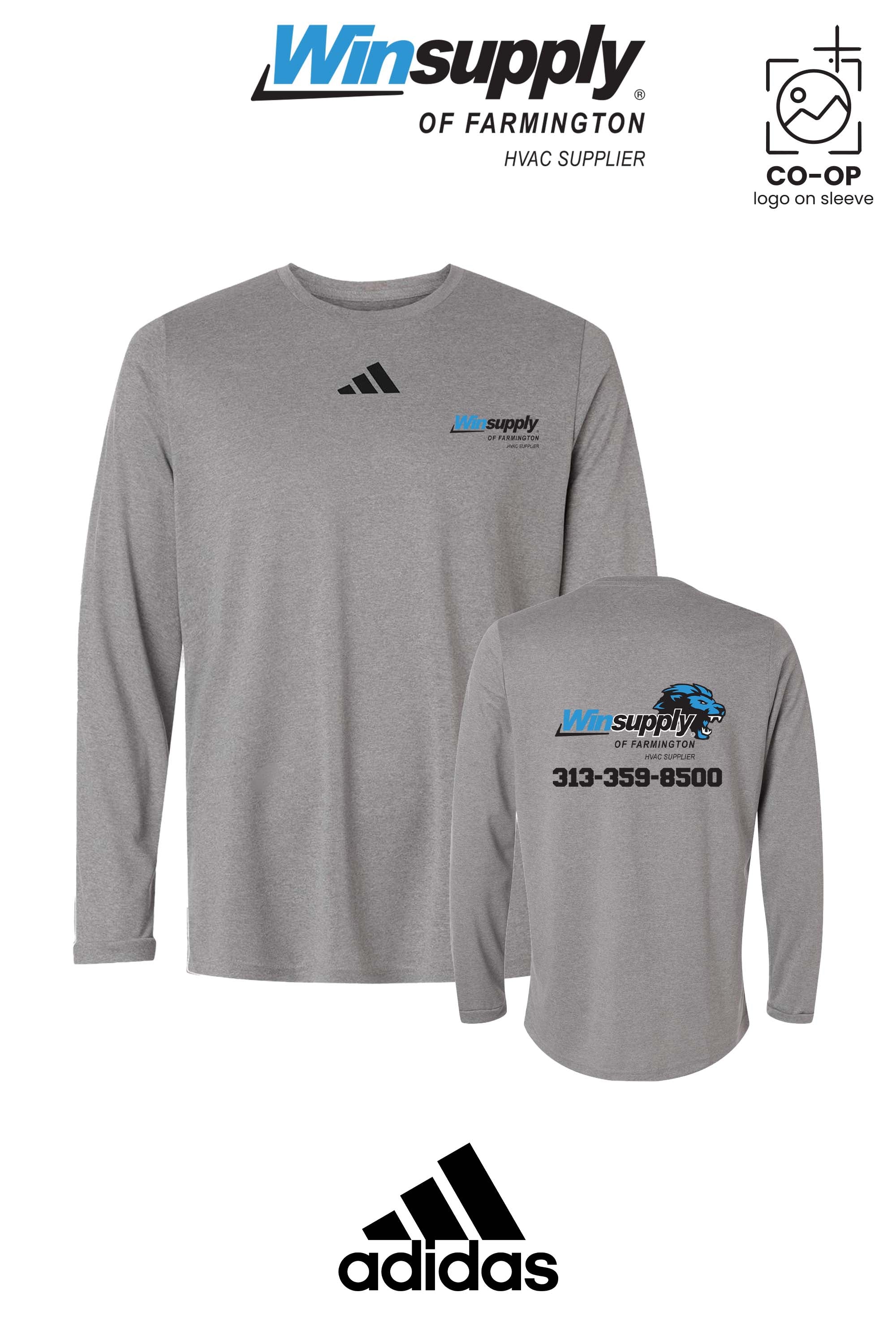 Adidas Men's Pregame Long Sleeve T-Shirt - Winsupply of Farmington