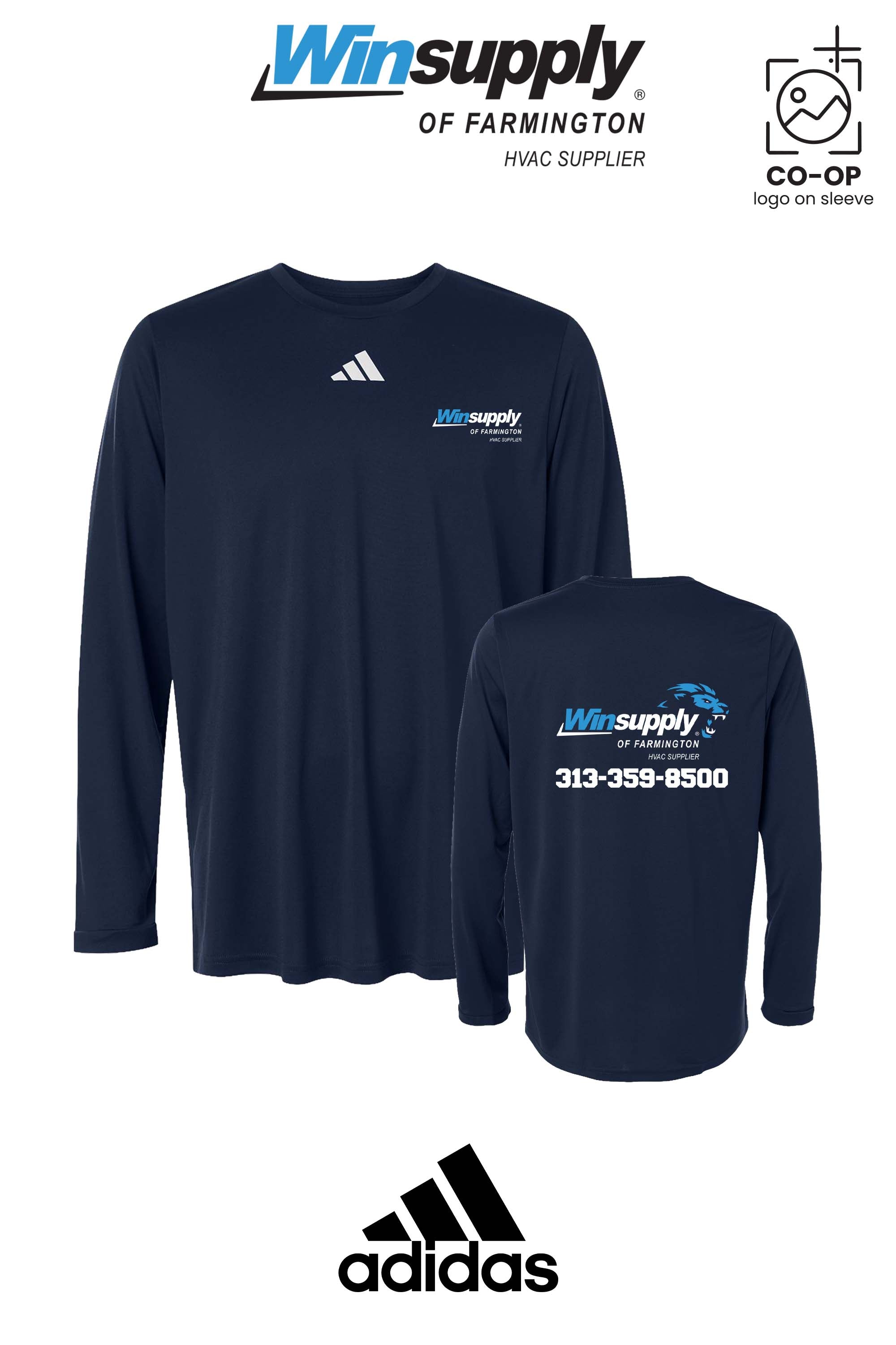 Adidas Men's Pregame Long Sleeve T-Shirt - Winsupply of Farmington
