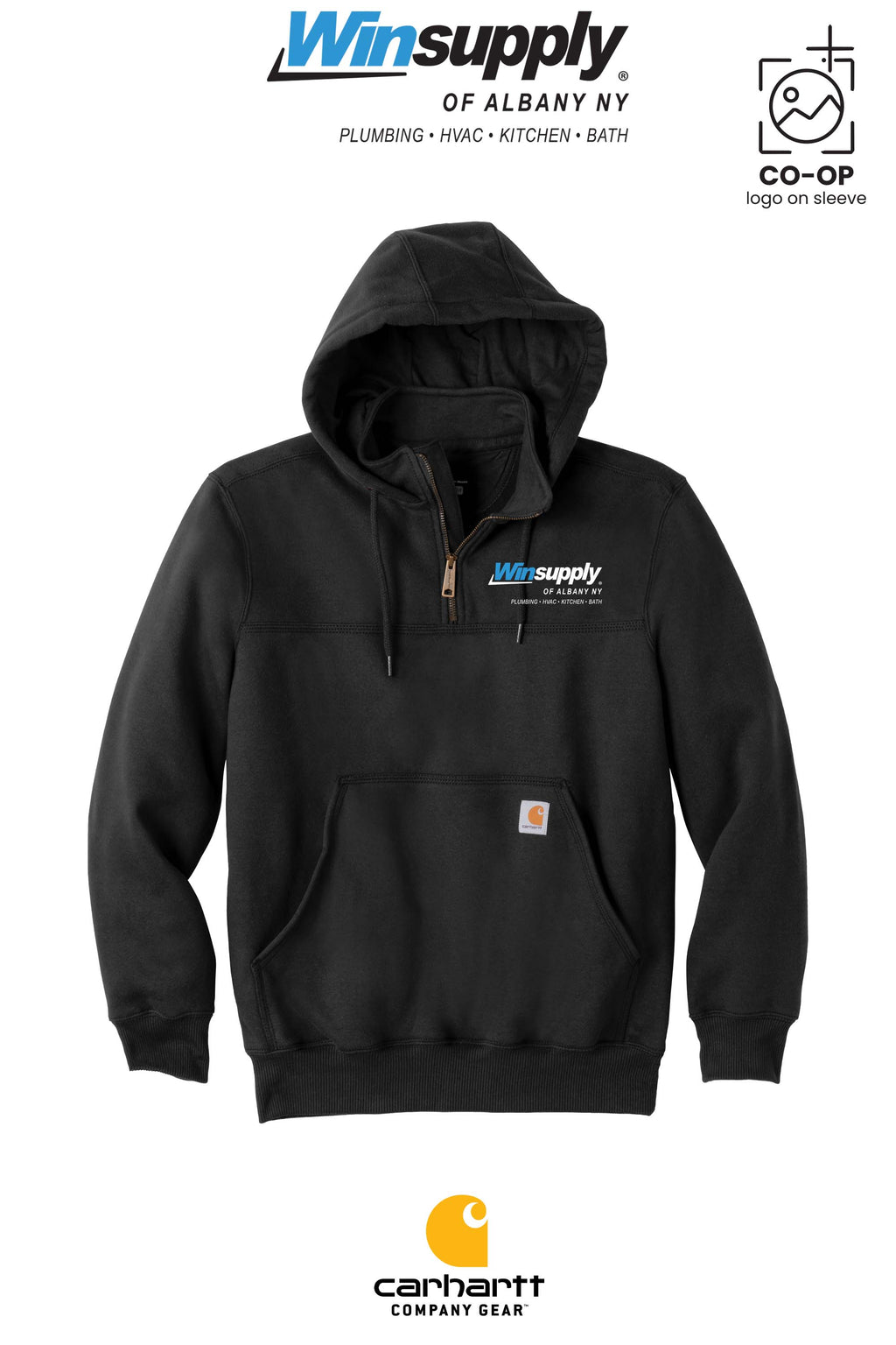 Carhartt® Rain Defender® Paxton Heavyweight Hooded Zip Mock Sweatshirt - Winsupply of Albany NY