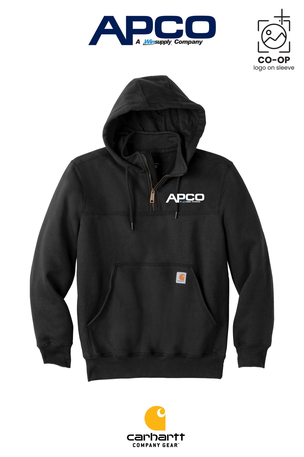 Carhartt® Rain Defender® Paxton Heavyweight Hooded Zip Mock Sweatshirt - APCO Supply - Indianapolis
