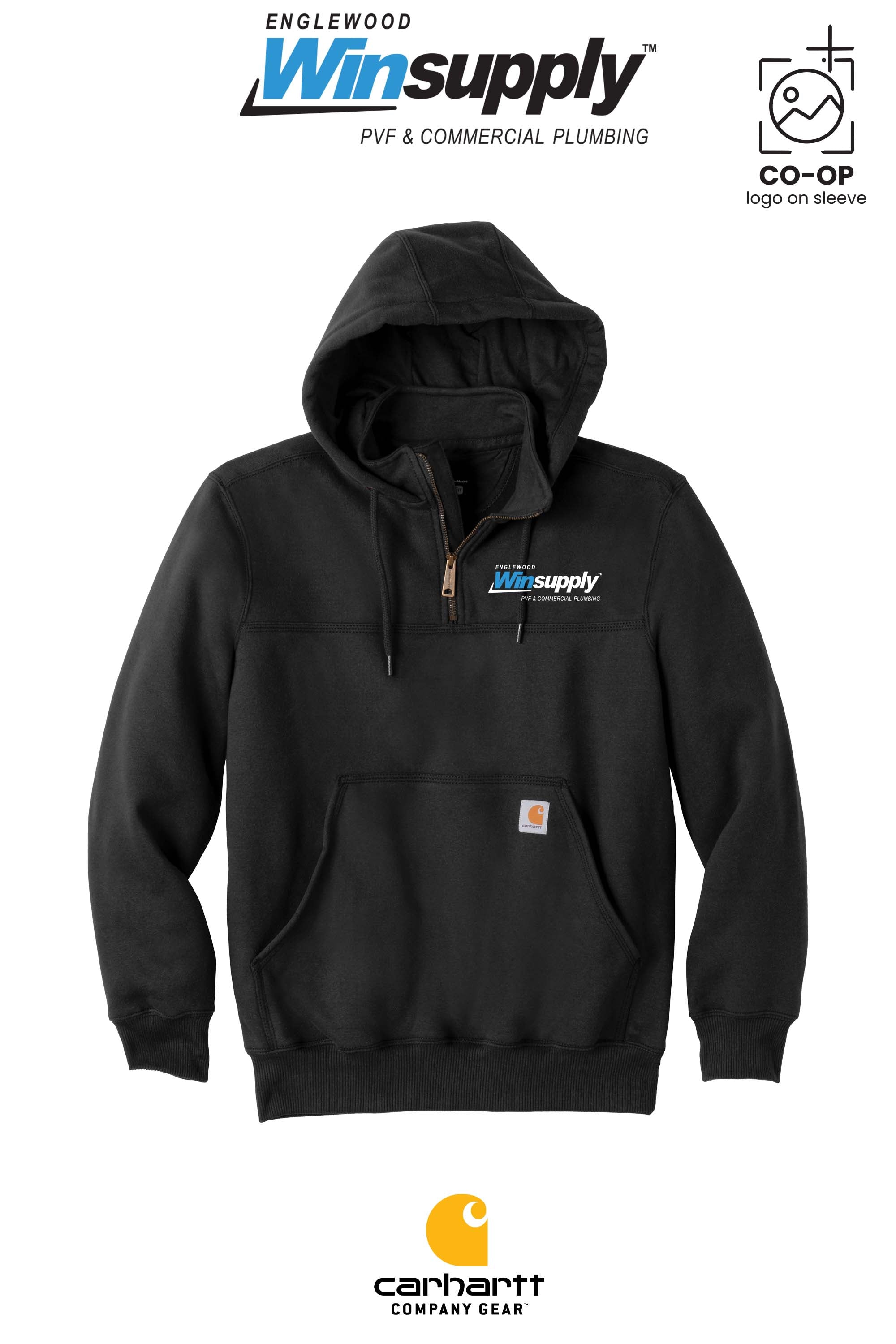 Carhartt® Rain Defender® Paxton Heavyweight Hooded Zip Mock Sweatshirt - Englewood Winsupply
