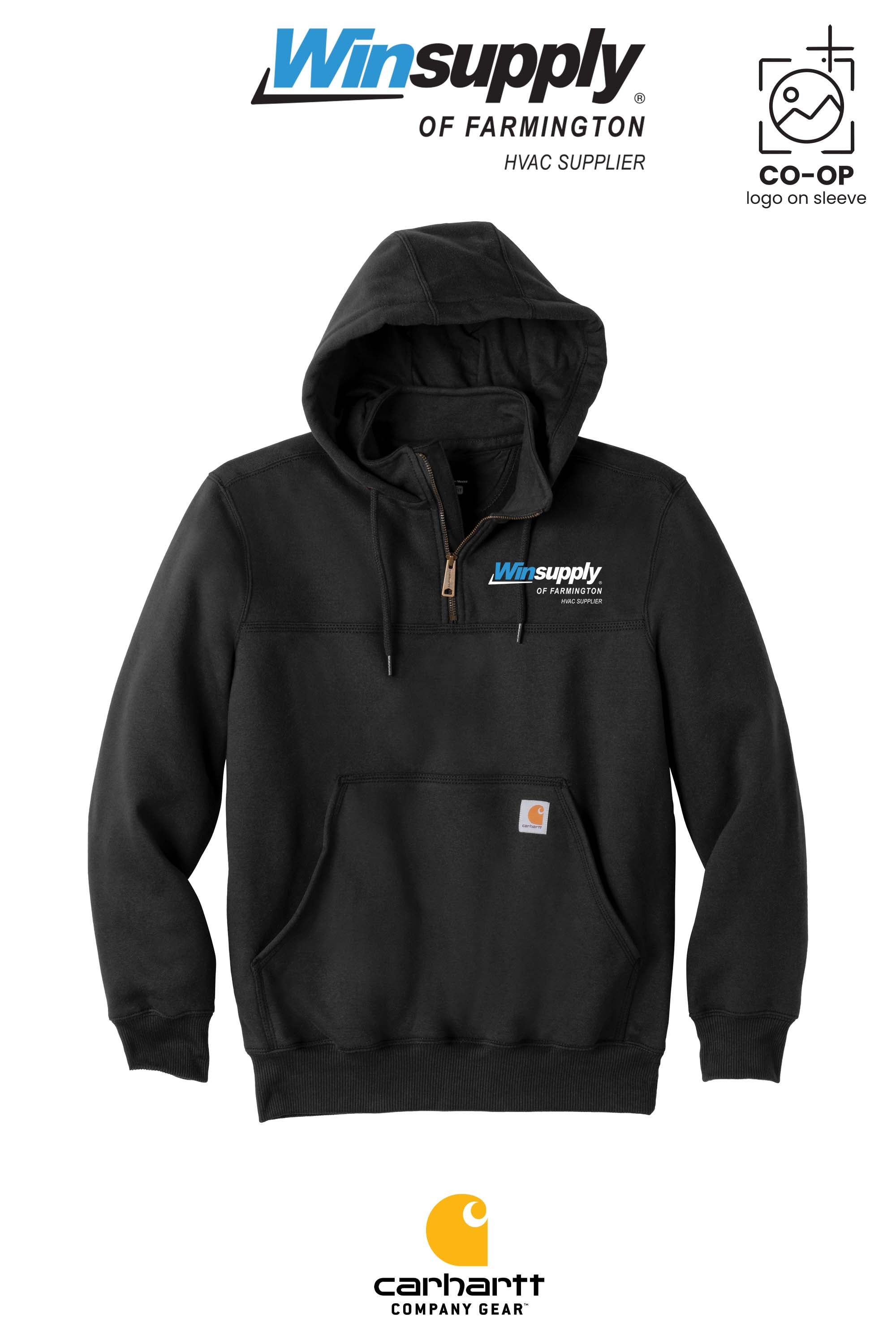 Carhartt® Rain Defender® Paxton Heavyweight Hooded Zip Mock Sweatshirt - Winsupply of Farmington