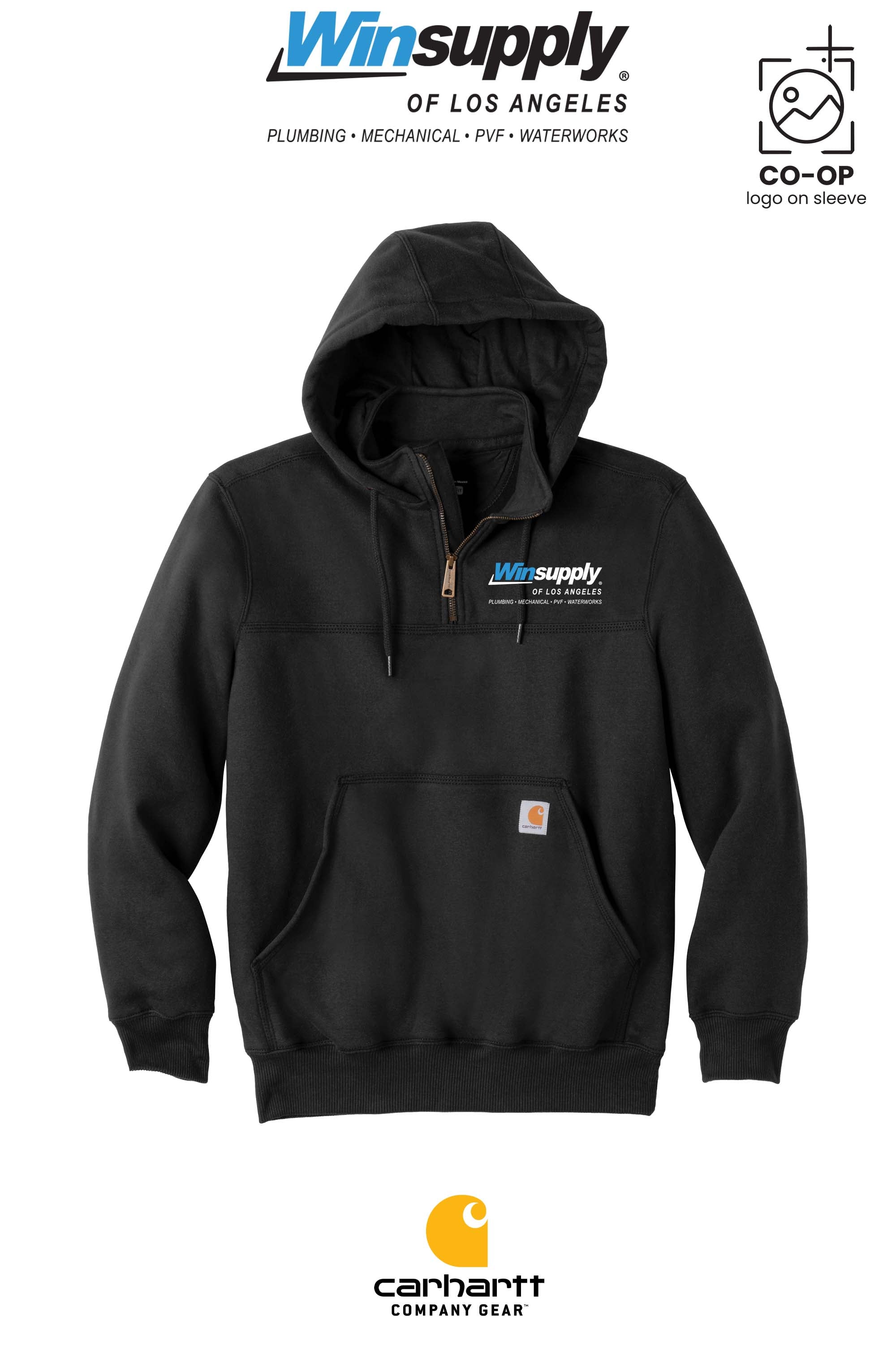 Carhartt® Rain Defender® Paxton Heavyweight Hooded Zip Mock Sweatshirt - Winsupply of Los Angeles