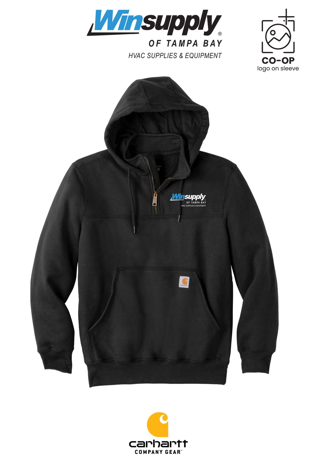 Carhartt® Rain Defender® Paxton Heavyweight Hooded Zip Mock Sweatshirt - Winsupply of Tampa Bay