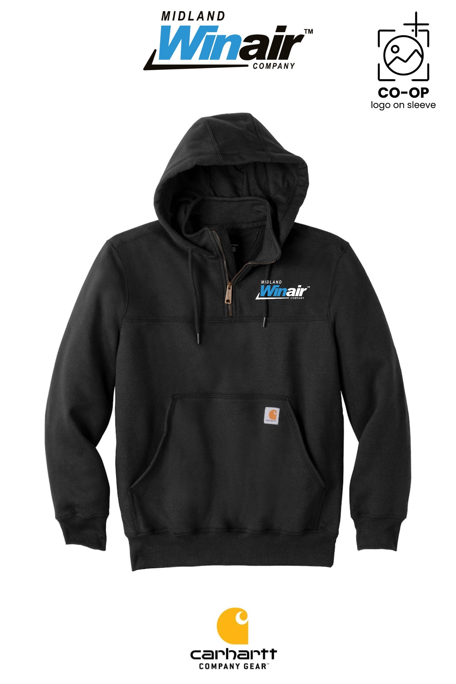 Carhartt® Rain Defender® Paxton Heavyweight Hooded Zip Mock Sweatshirt - Midland Winair