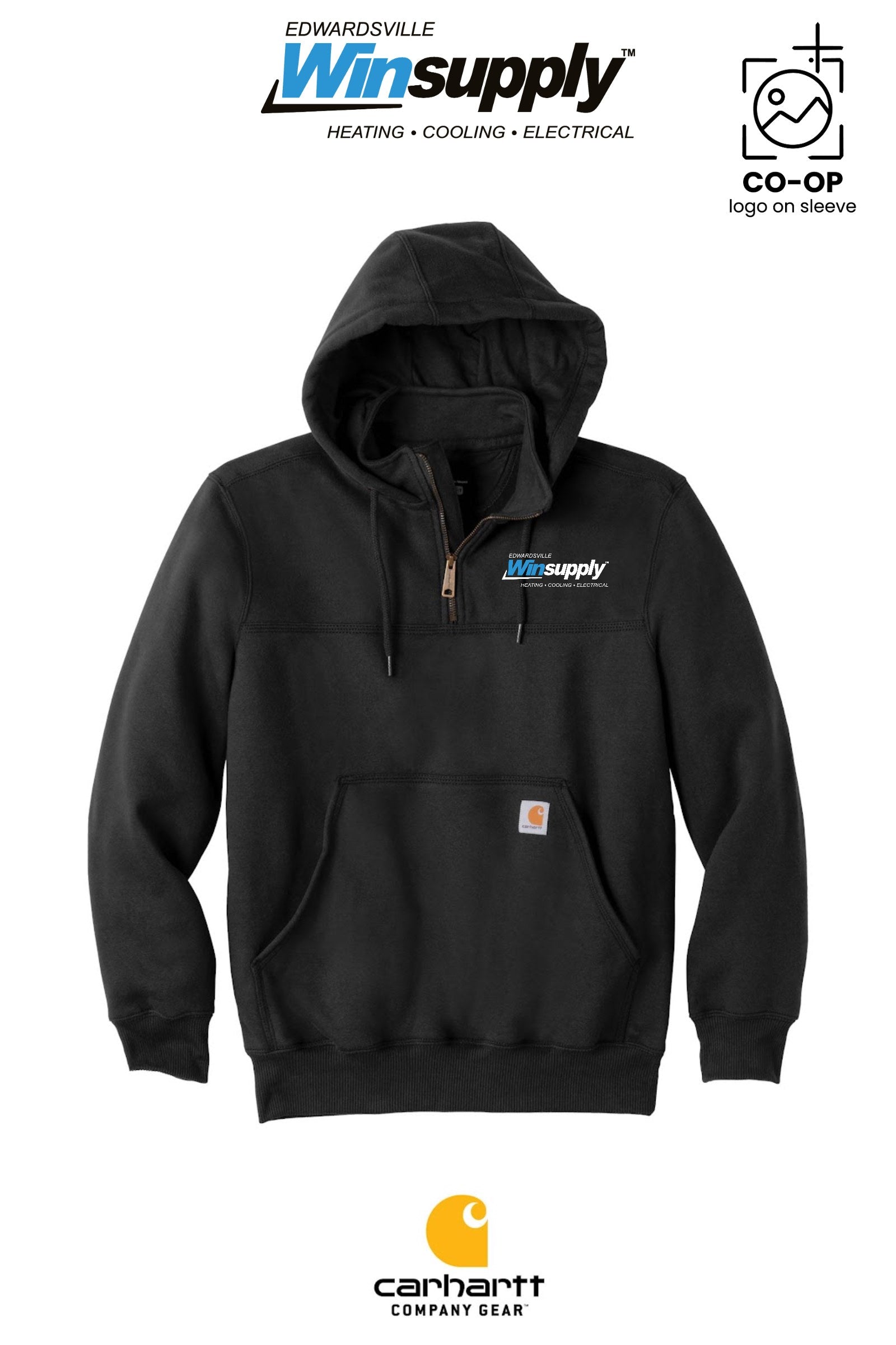 Carhartt® Rain Defender® Paxton Heavyweight Hooded Zip Mock Sweatshirt - Edwardsville Winsupply
