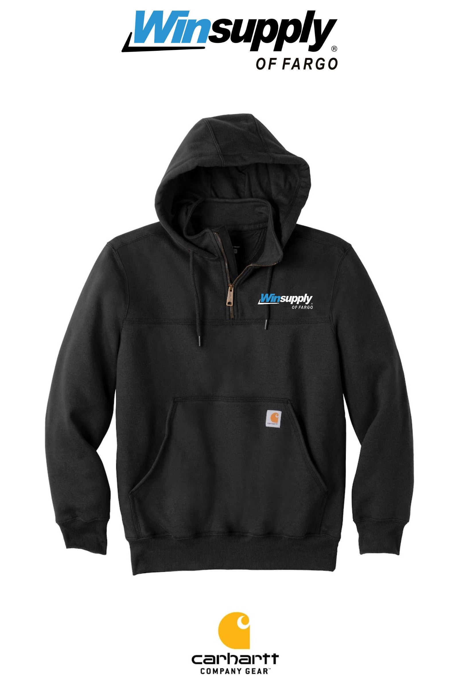 Carhartt® Rain Defender® Paxton Heavyweight Hooded Zip Mock Sweatshirt - Winsupply of Fargo