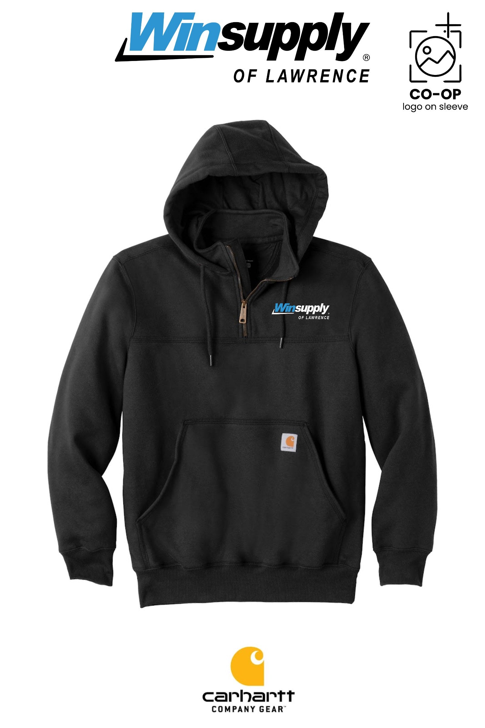 Carhartt® Rain Defender® Paxton Heavyweight Hooded Zip Mock Sweatshirt - Winsupply of Lawrence