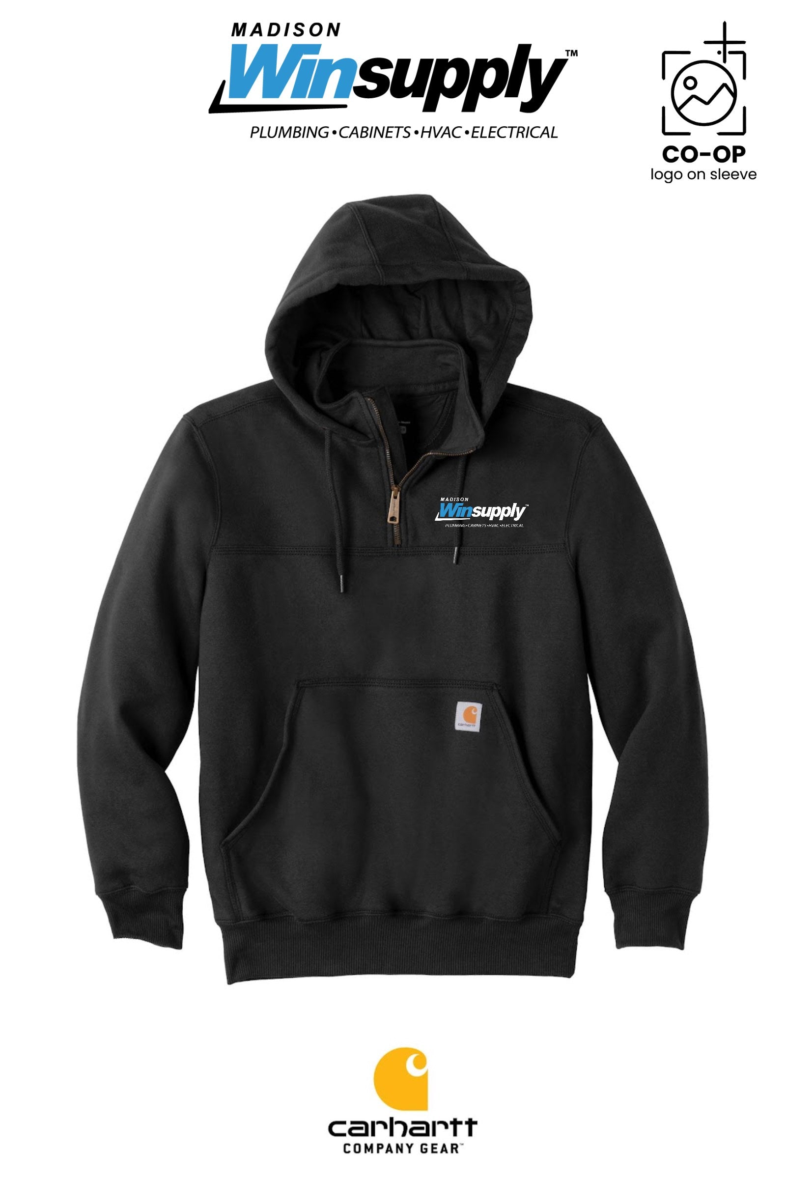 Carhartt® Rain Defender® Paxton Heavyweight Hooded Zip Mock Sweatshirt - Madison Winsupply