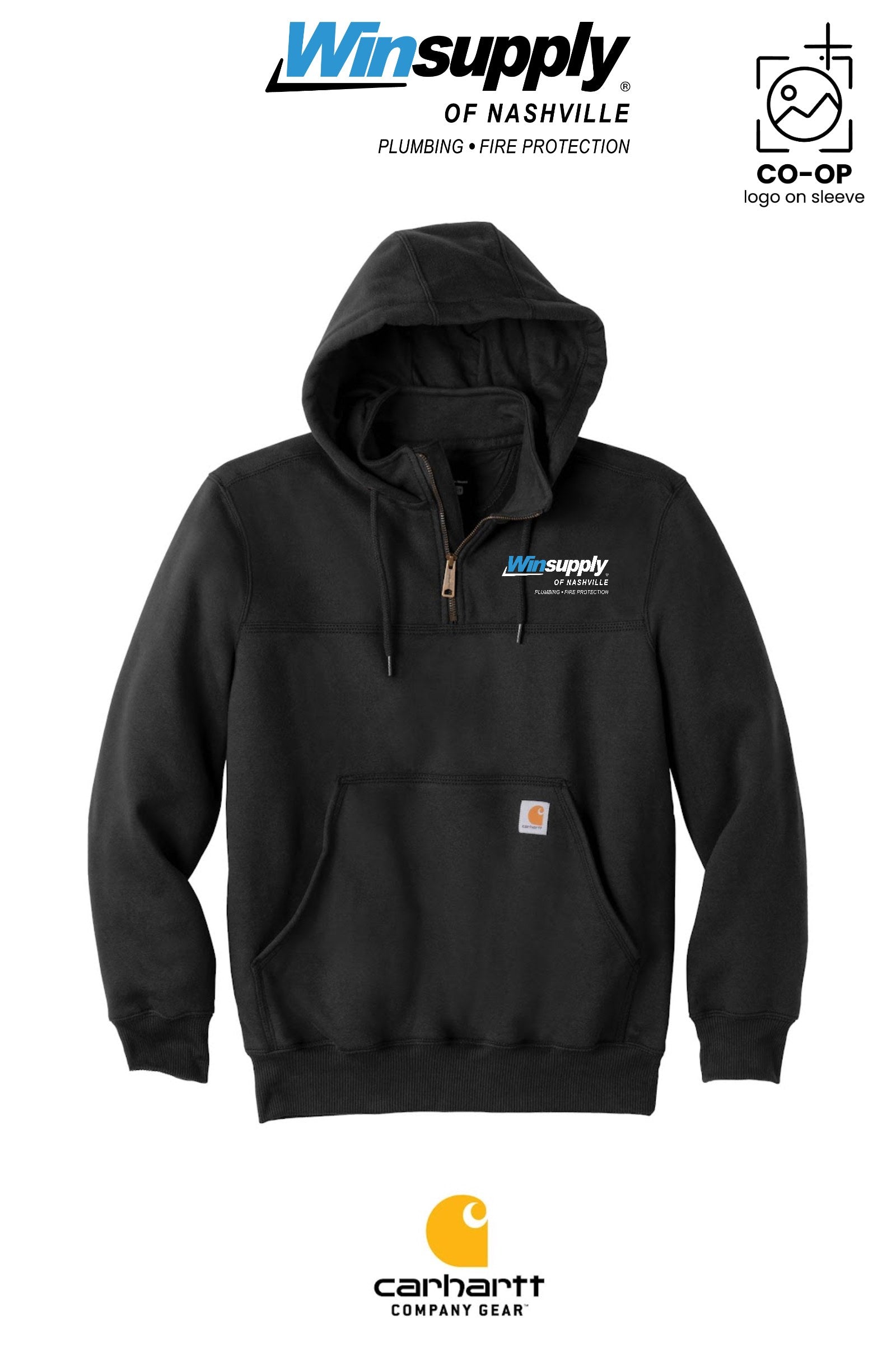 Carhartt® Rain Defender® Paxton Heavyweight Hooded Zip Mock Sweatshirt - Winsupply of Nashville