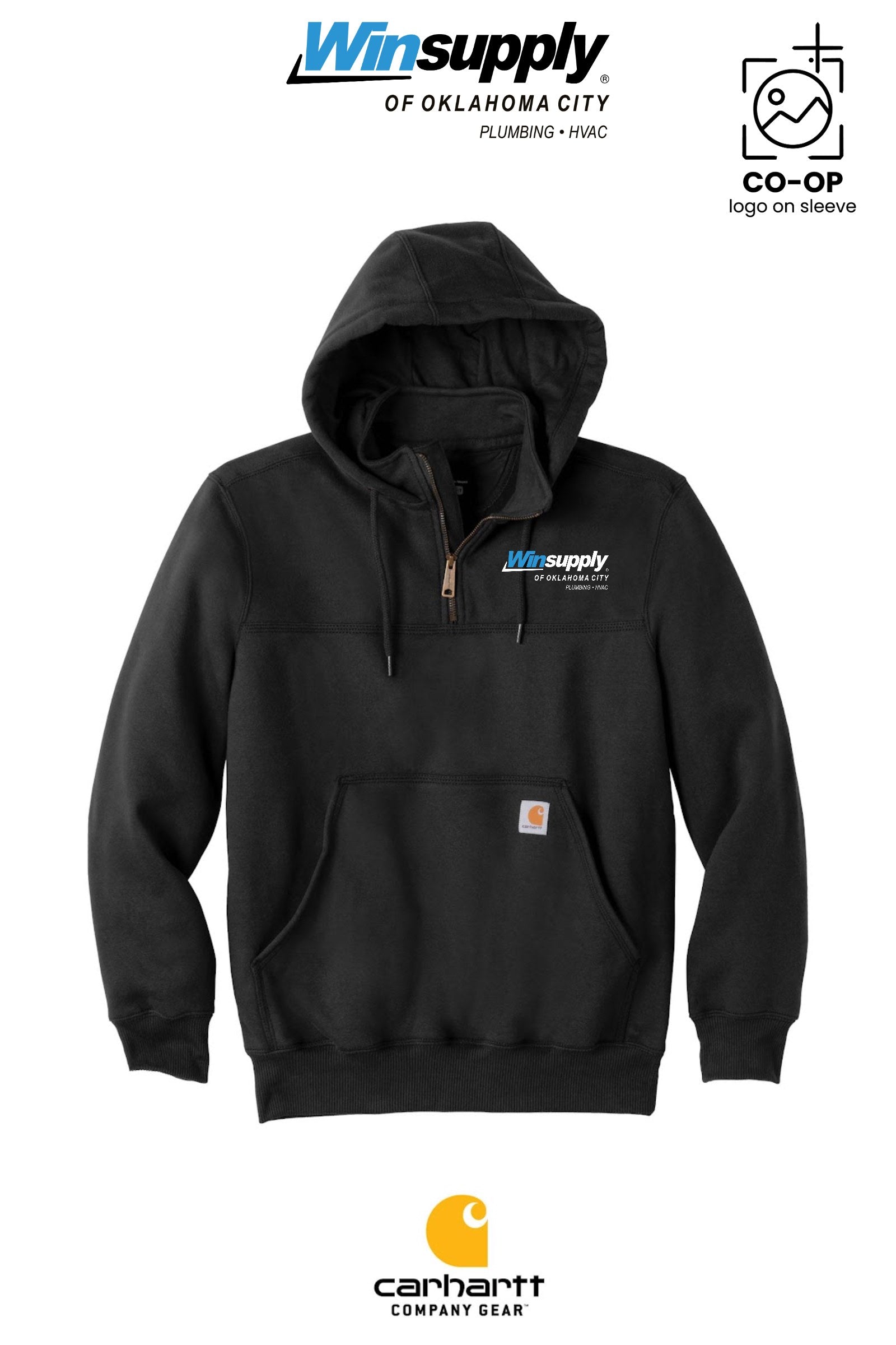Carhartt® Rain Defender® Paxton Heavyweight Hooded Zip Mock Sweatshirt - Winsupply of Oklahoma City