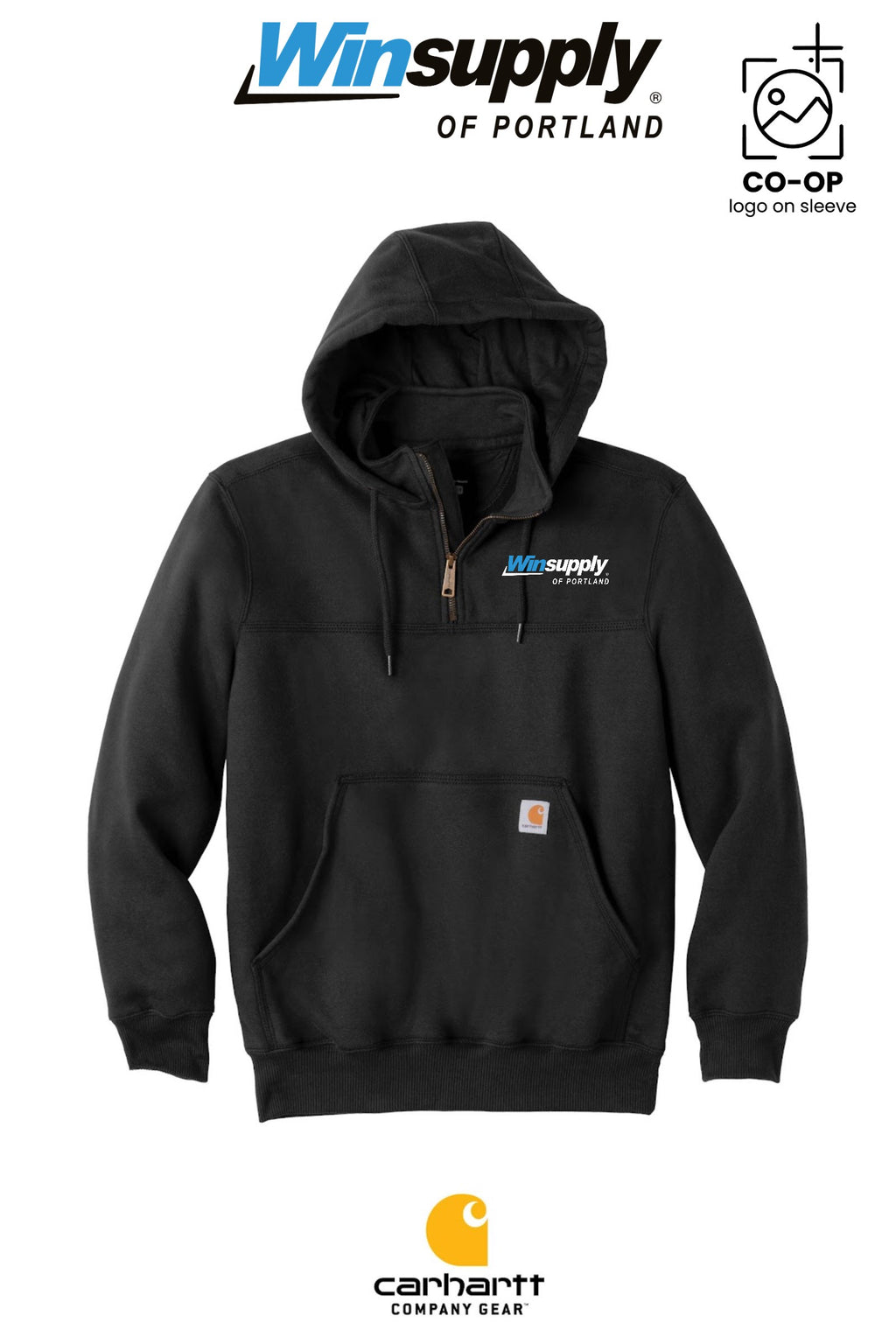 Carhartt® Rain Defender® Paxton Heavyweight Hooded Zip Mock Sweatshirt - Winsupply of Portland