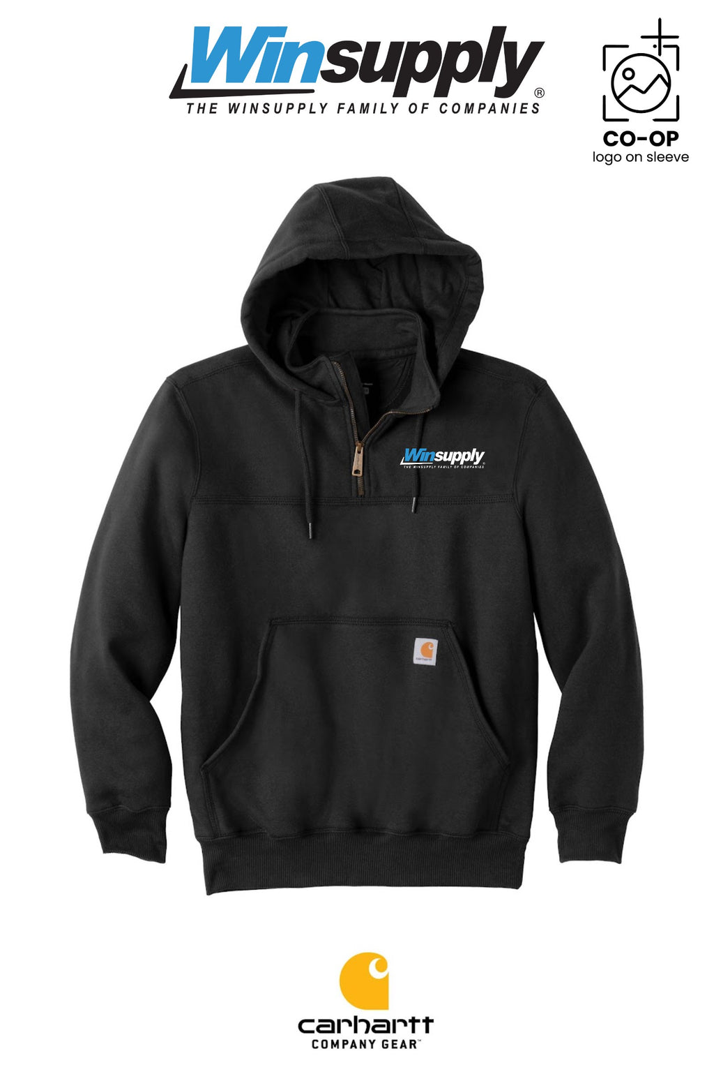 Carhartt® Rain Defender® Paxton Heavyweight Hooded Zip Mock Sweatshirt - Winsupply of West Hartford