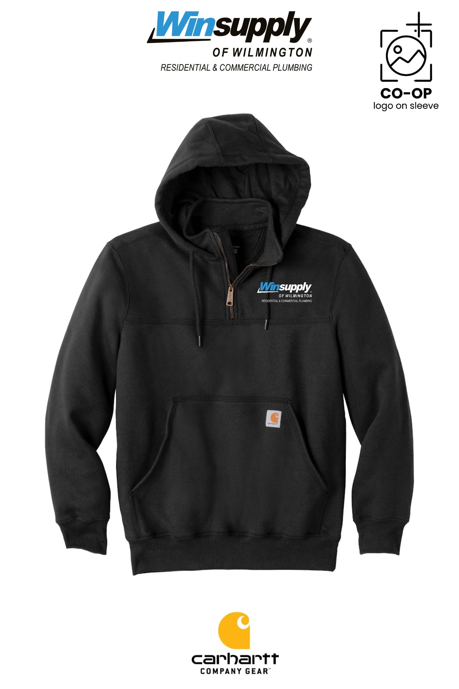Carhartt® Rain Defender® Paxton Heavyweight Hooded Zip Mock Sweatshirt - Winsupply of Wilmington
