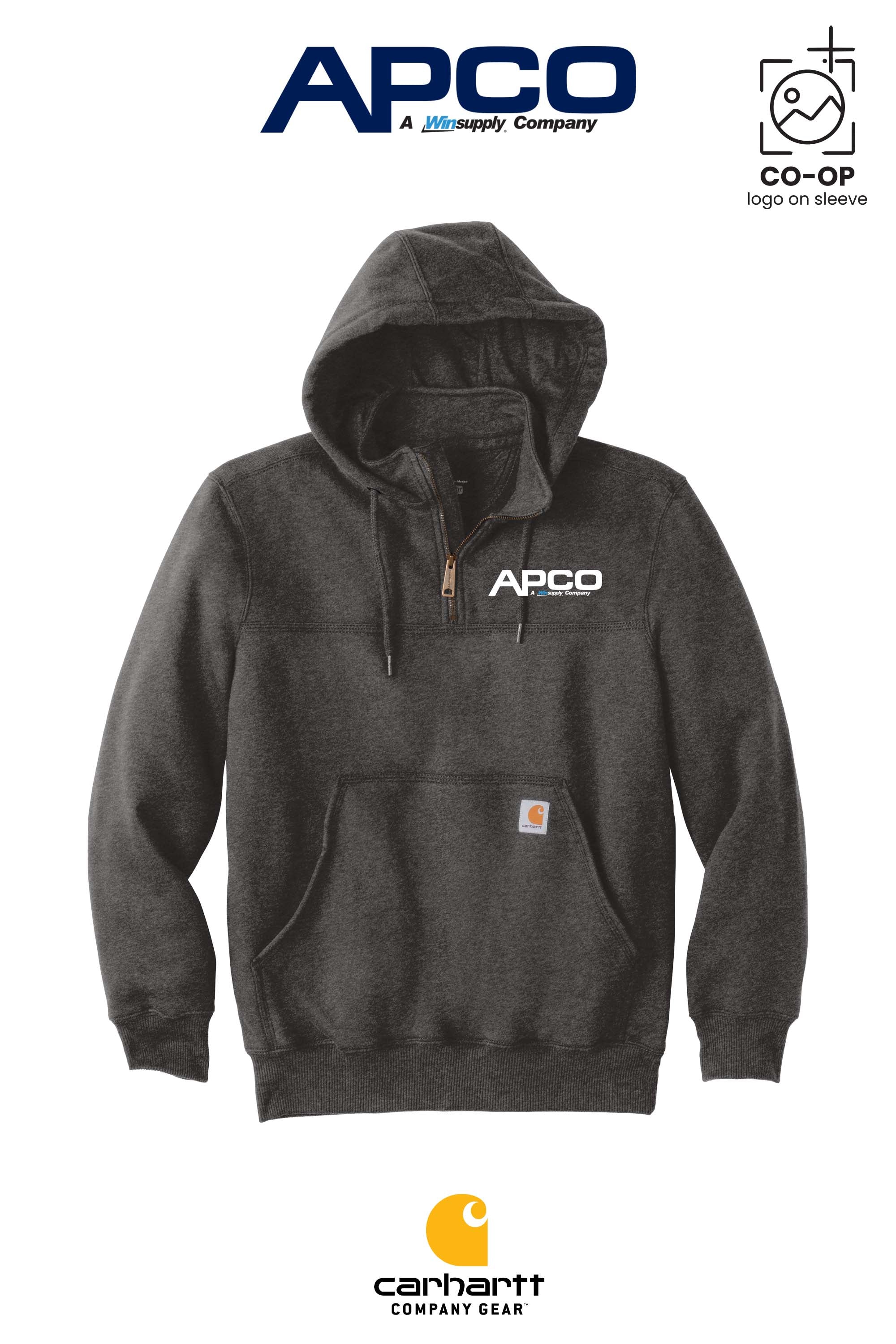 Carhartt® Rain Defender® Paxton Heavyweight Hooded Zip Mock Sweatshirt - APCO Supply - Indianapolis