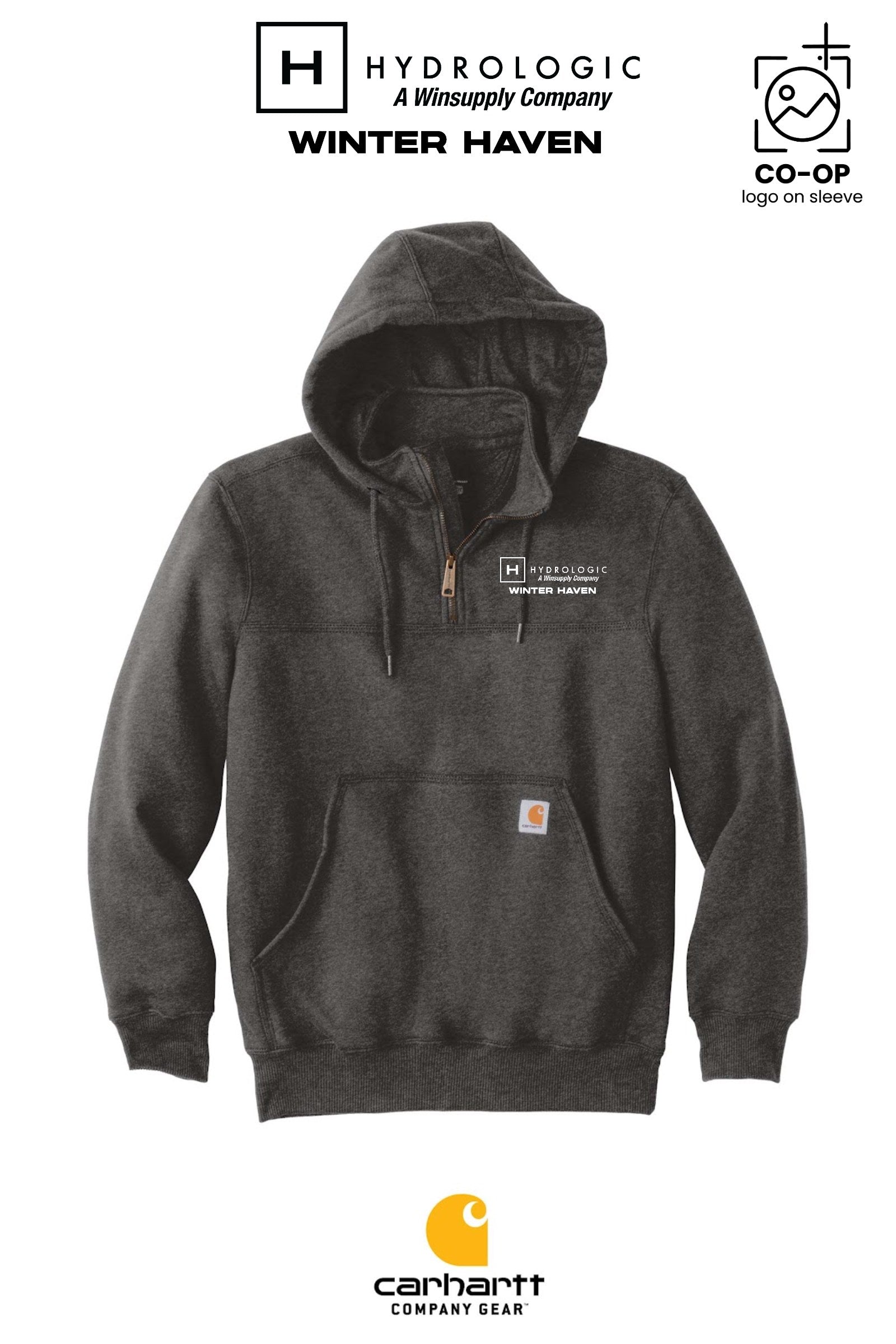 Carhartt® Rain Defender® Paxton Heavyweight Hooded Zip Mock Sweatshirt - Winsupply of Winter Haven