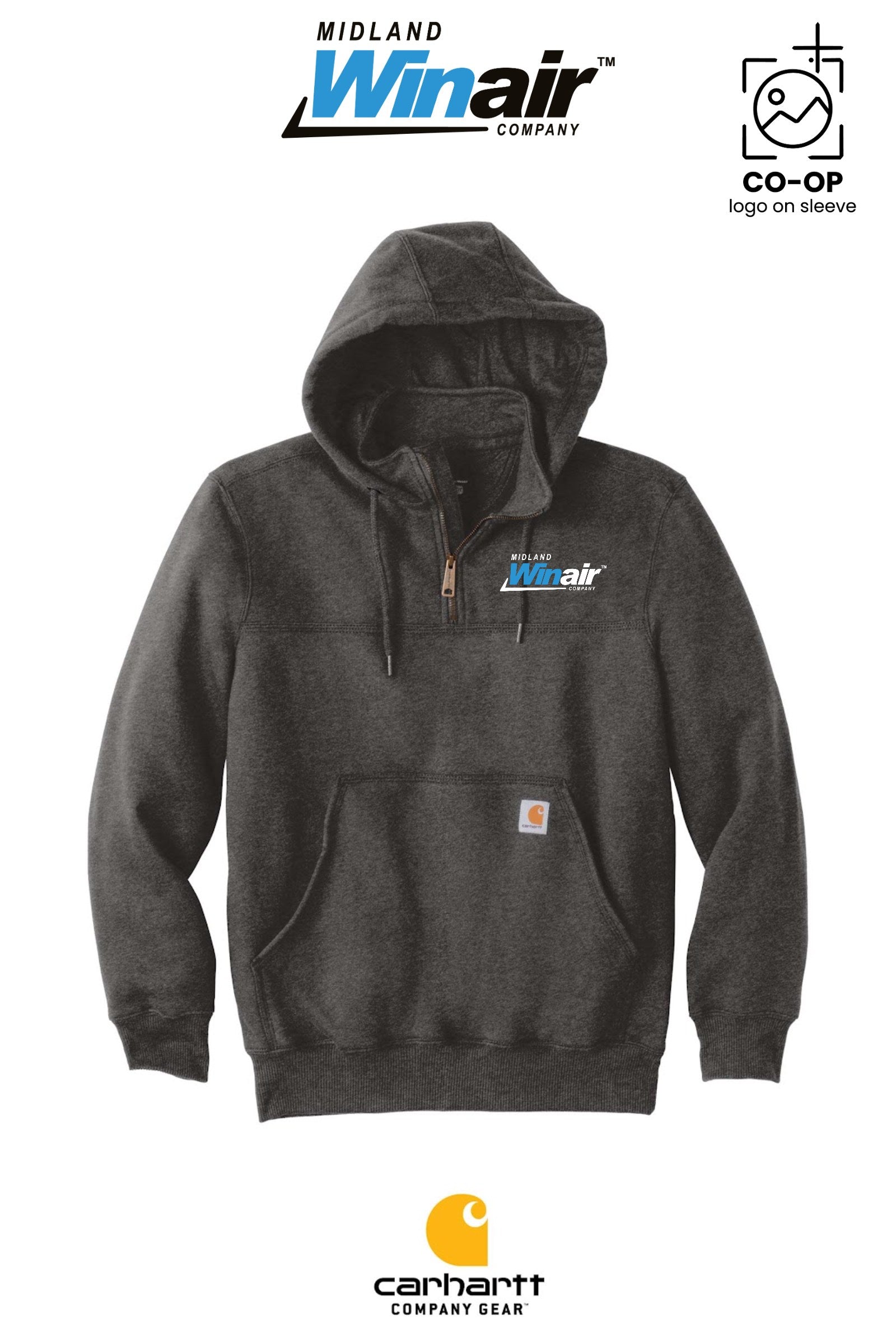 Carhartt® Rain Defender® Paxton Heavyweight Hooded Zip Mock Sweatshirt - Midland Winair