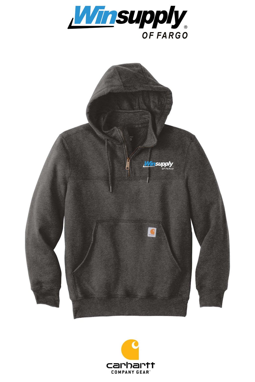 Carhartt® Rain Defender® Paxton Heavyweight Hooded Zip Mock Sweatshirt - Winsupply of Fargo