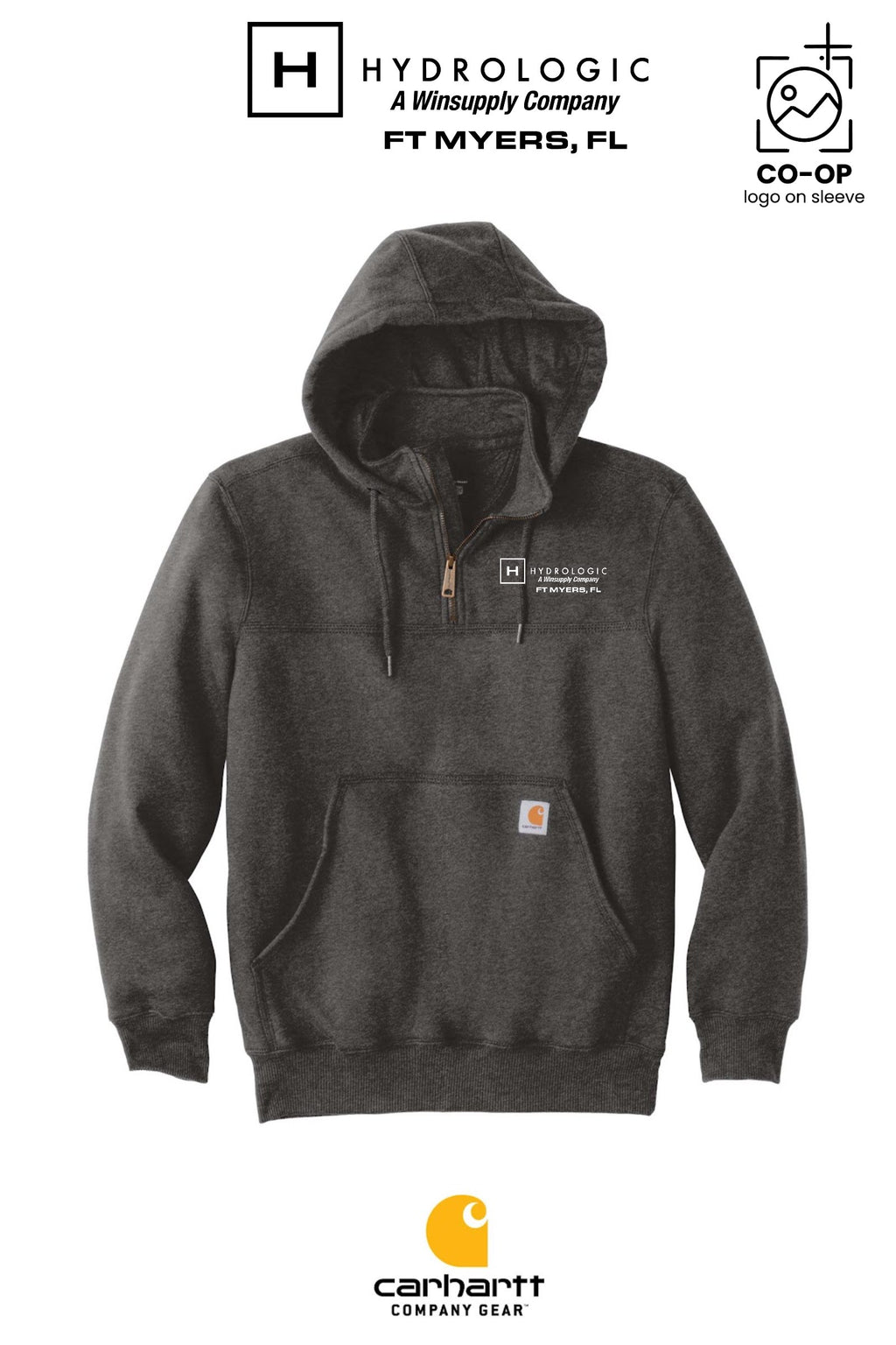 Carhartt® Rain Defender® Paxton Heavyweight Hooded Zip Mock Sweatshirt - Winsupply Ft Myers FL Co.