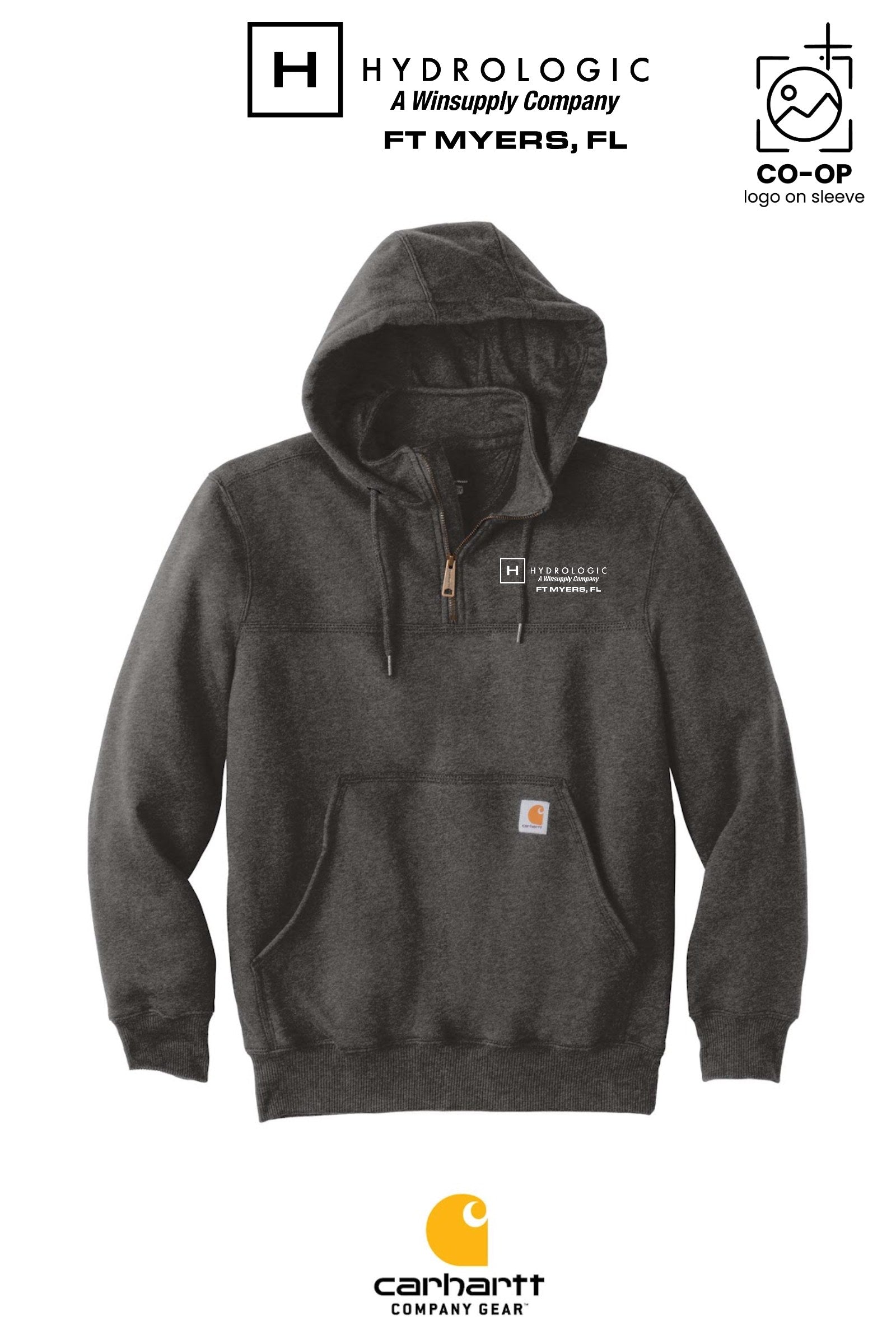 Carhartt® Rain Defender® Paxton Heavyweight Hooded Zip Mock Sweatshirt - Winsupply Ft Myers FL Co.